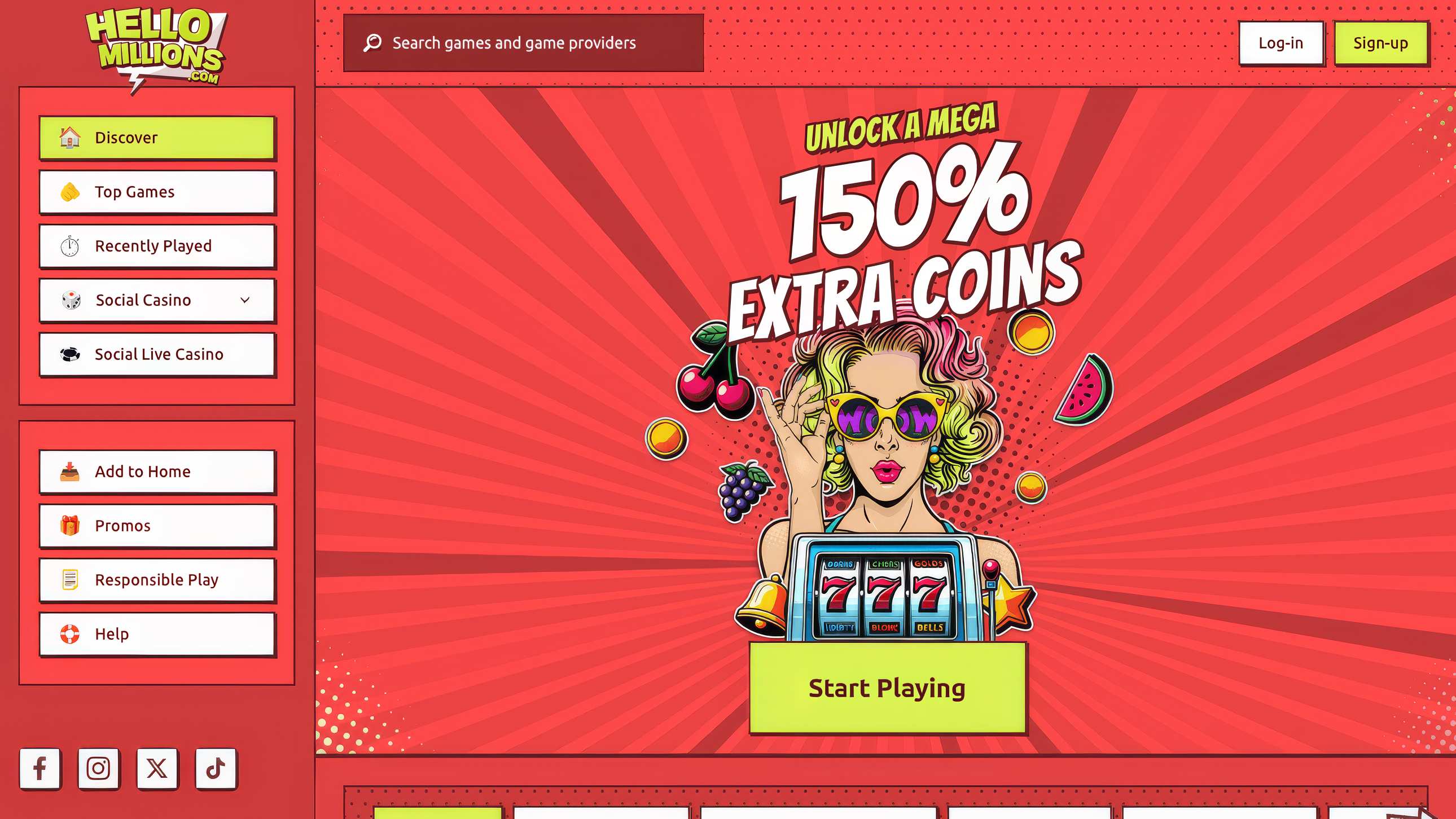 Hello Millions Casino Home