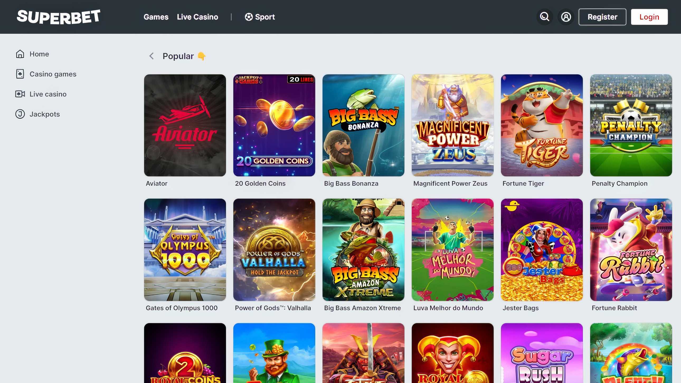 superbet casino slots