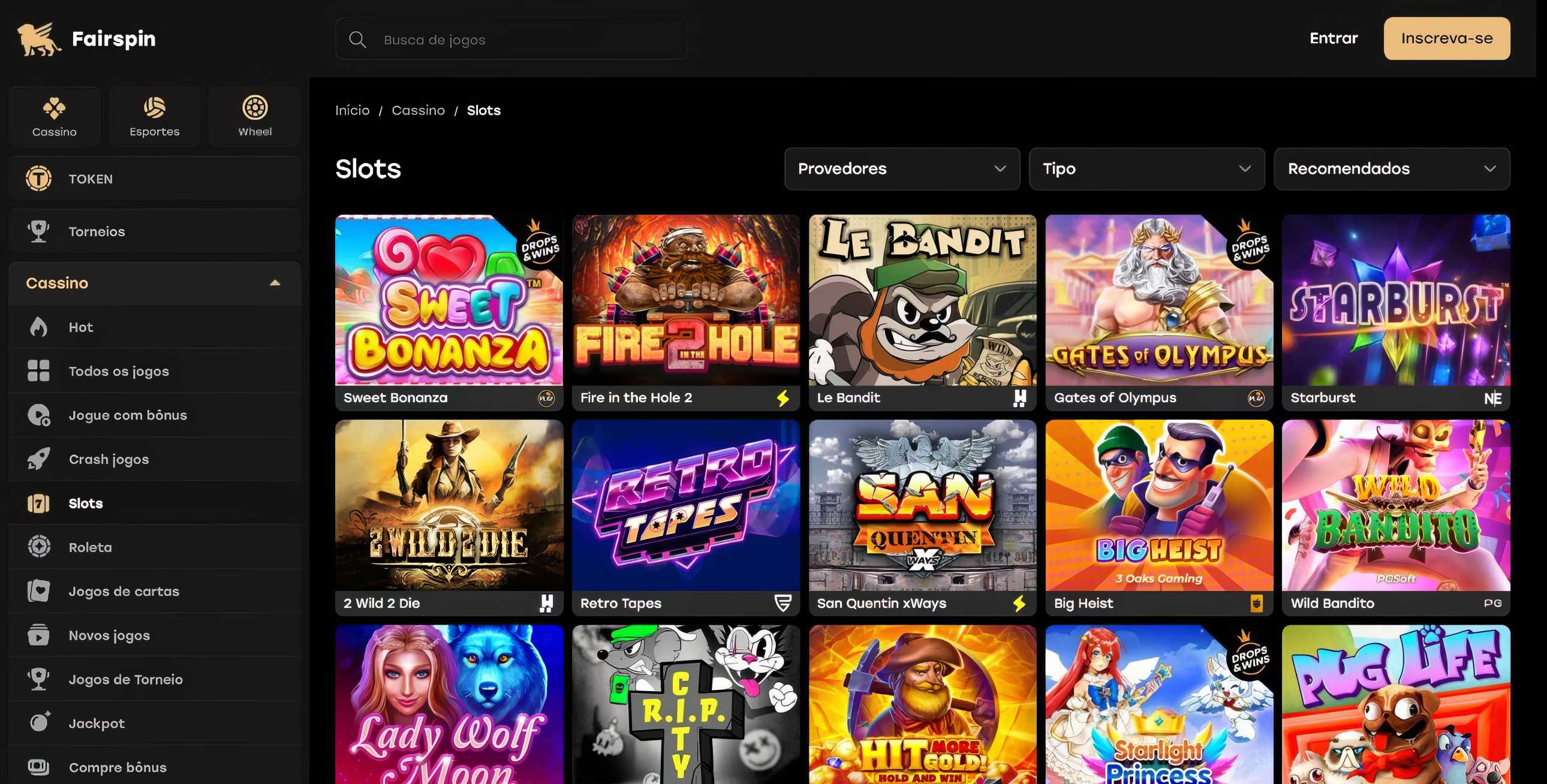 Cassino Fairspin slots
