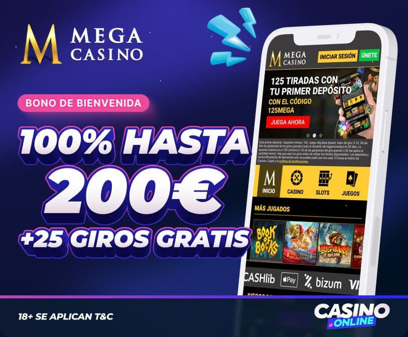 Paquete de Bienvenida de MegaCasino España con depósito.