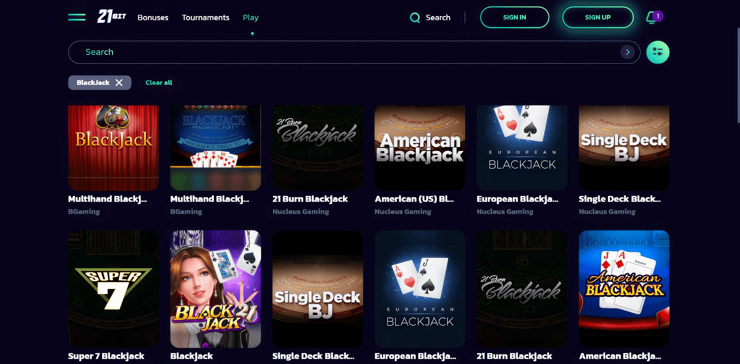 21Bit Casino Games