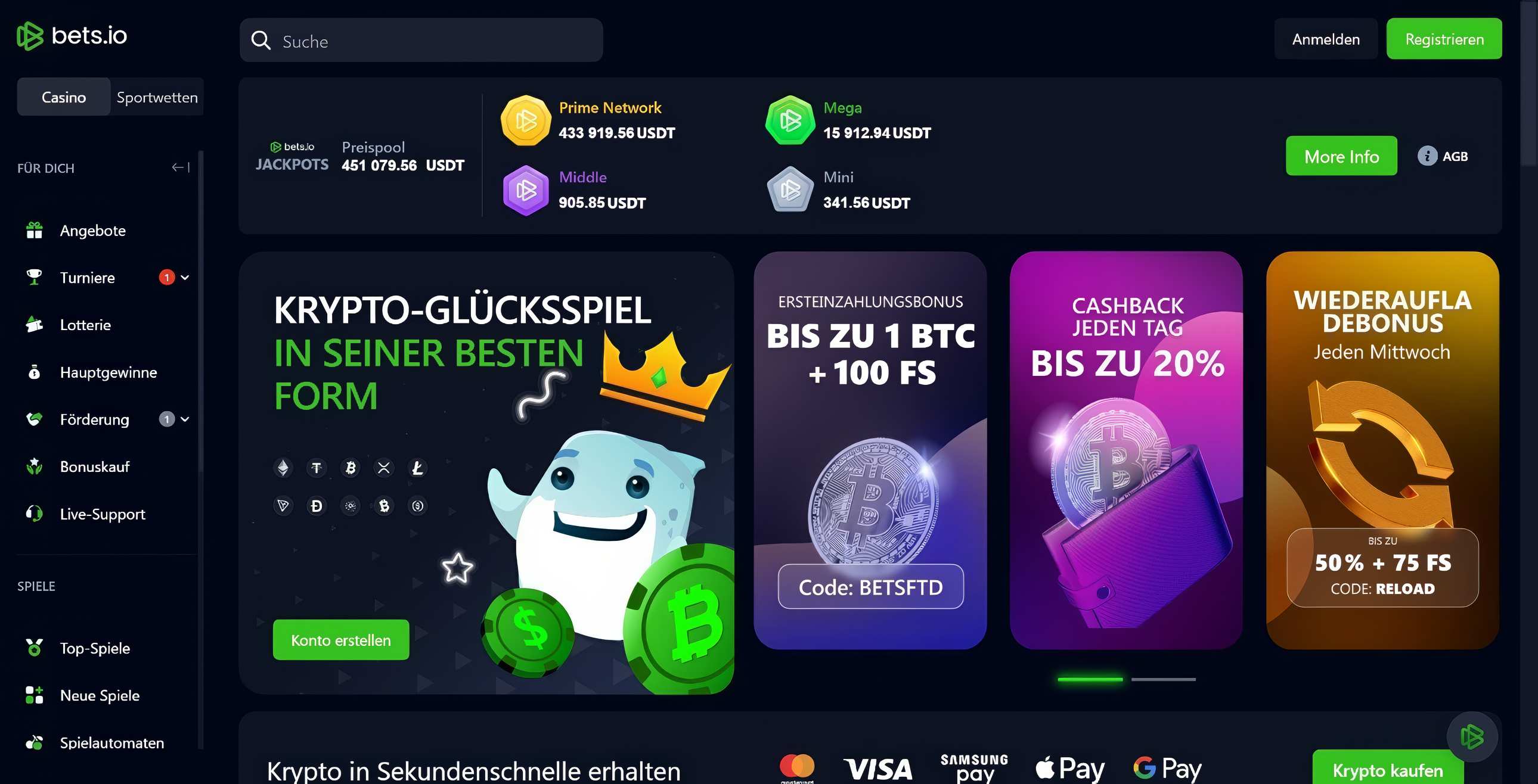 bets io casino homepage