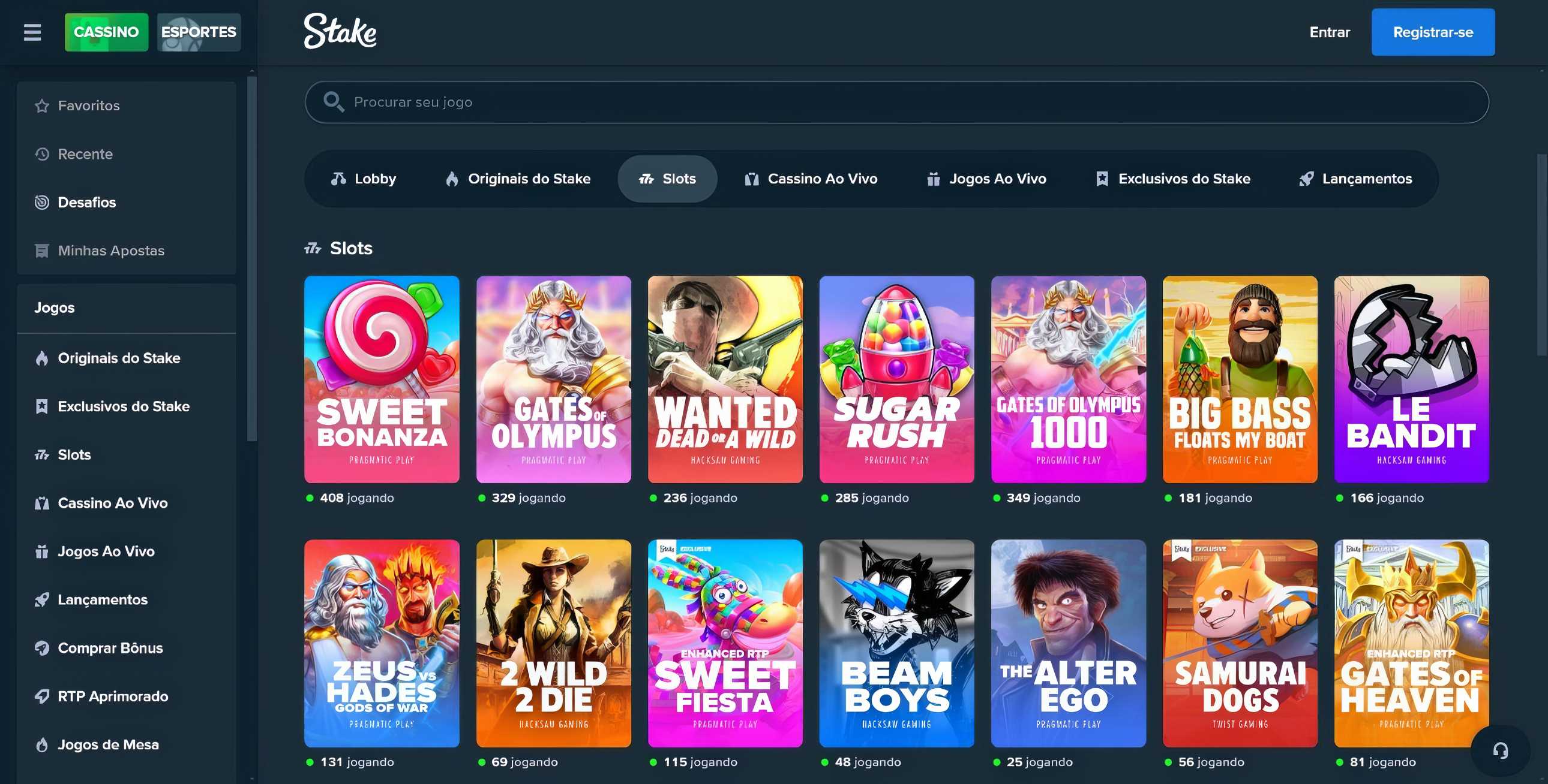 Stake desktop slots