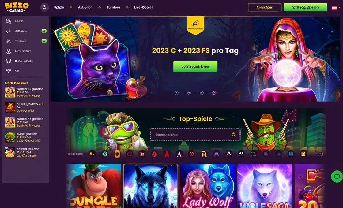 Bizzo Casino desktop screenshot 1