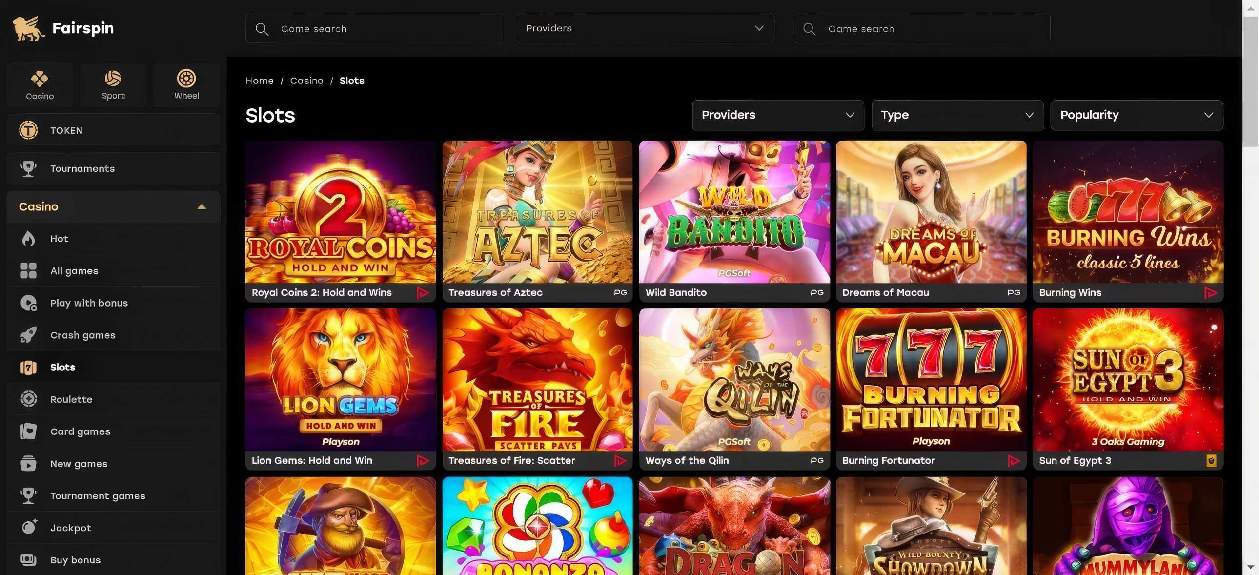 Fairspin Casino Slots