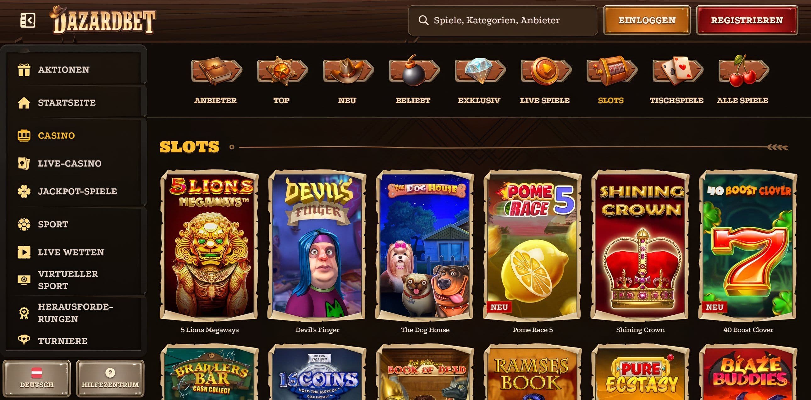 DazardBet desktop screenshot 2