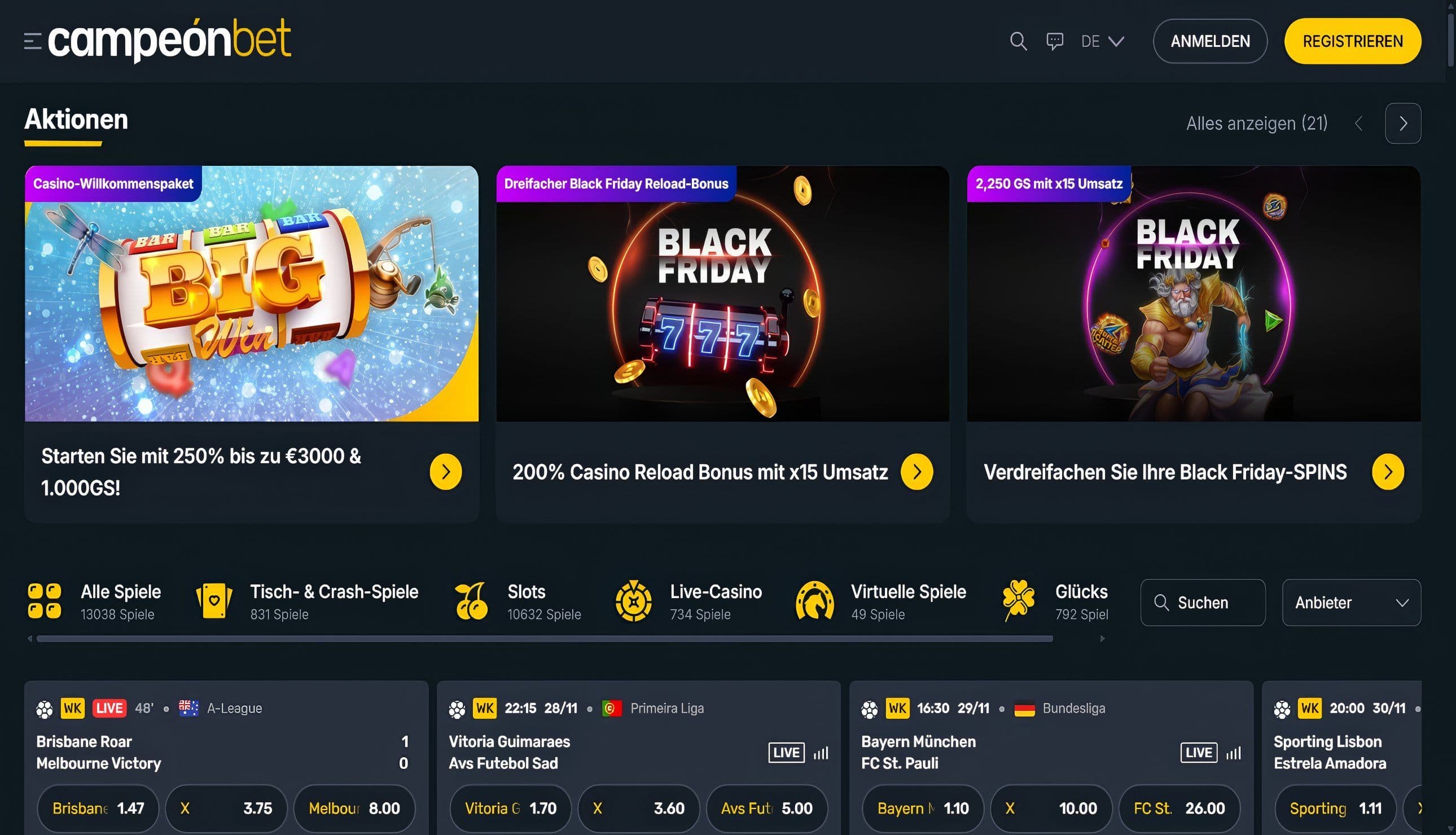 Campeonbet Home Desktop