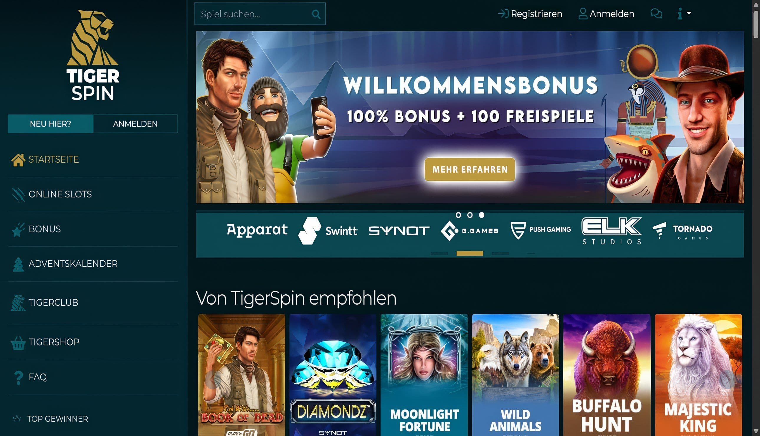 Tigerspin Home Desktop