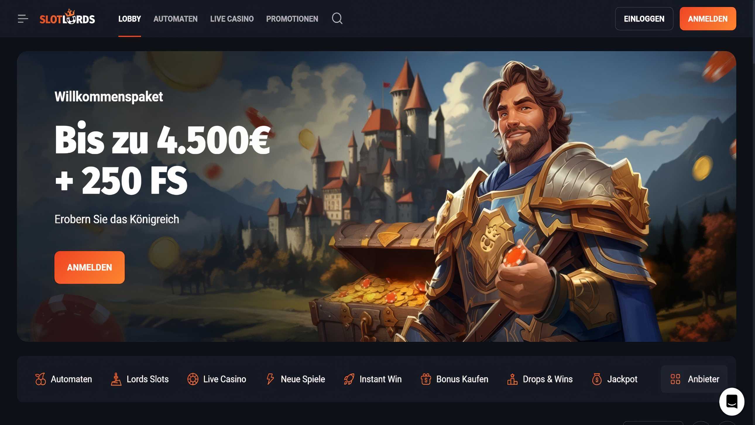 SlotLords Casino desktop screenshot 1