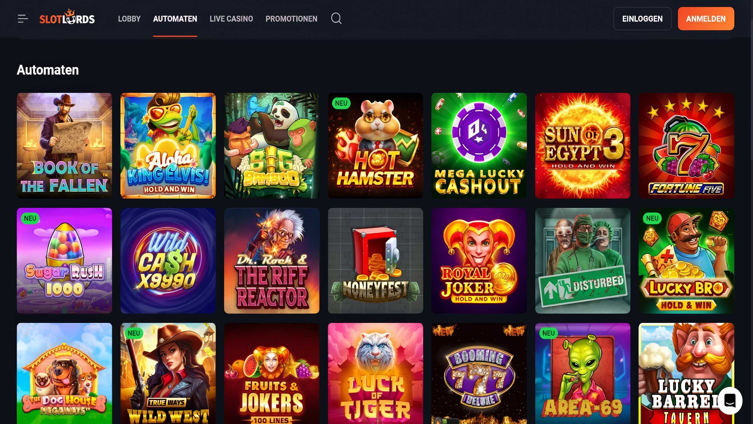 SlotLords Casino desktop screenshot 2