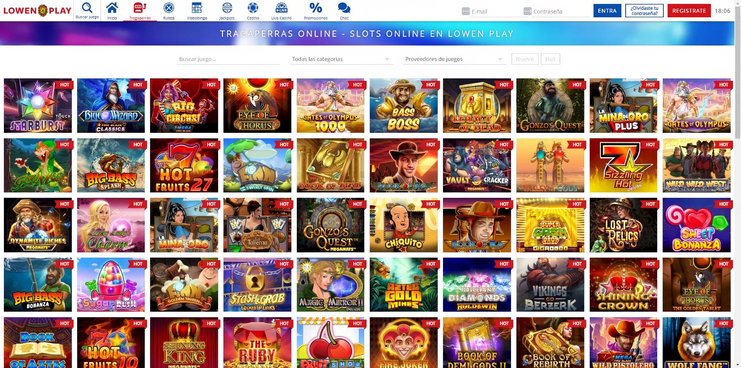 Oferta de tragamonedas de Lowen Play