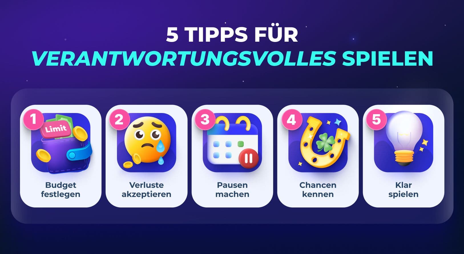 Unsere 5 Tipps für verantwortungsvolles Spielen