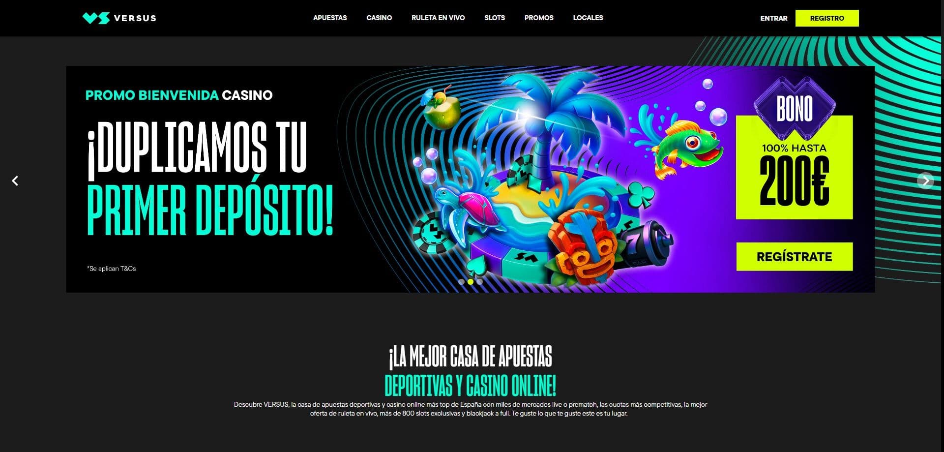 Página de inicio de Versus España.