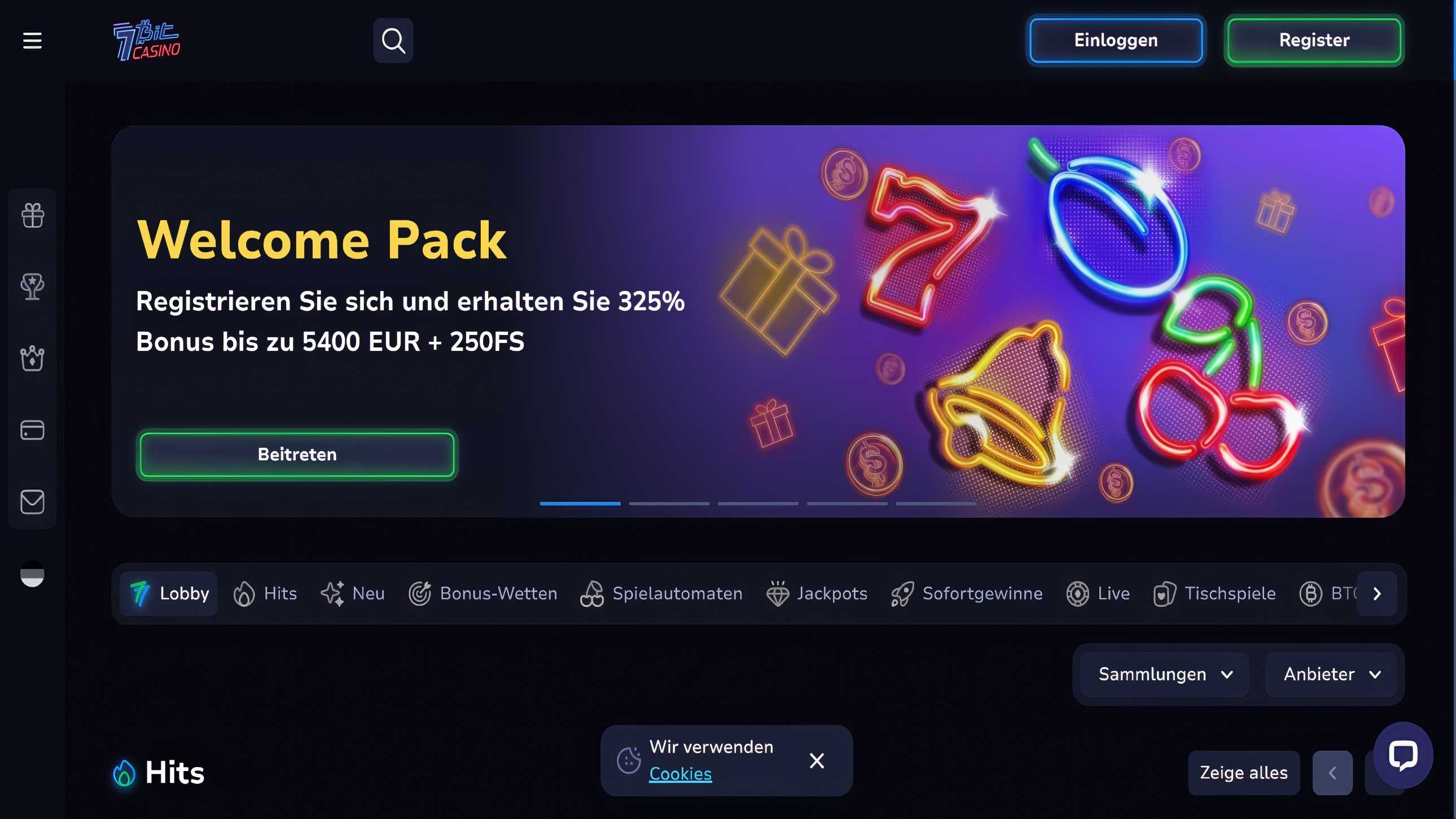 7bit casino Homepage