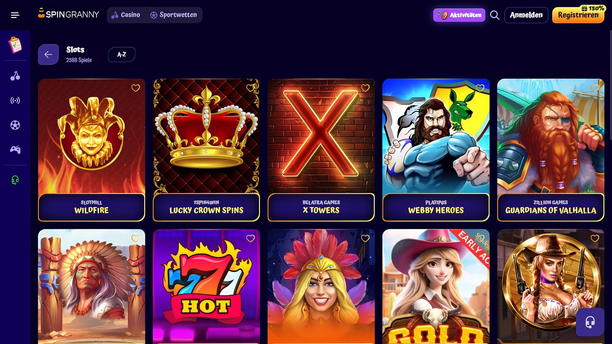 Spingranny Casino Slots Desktop