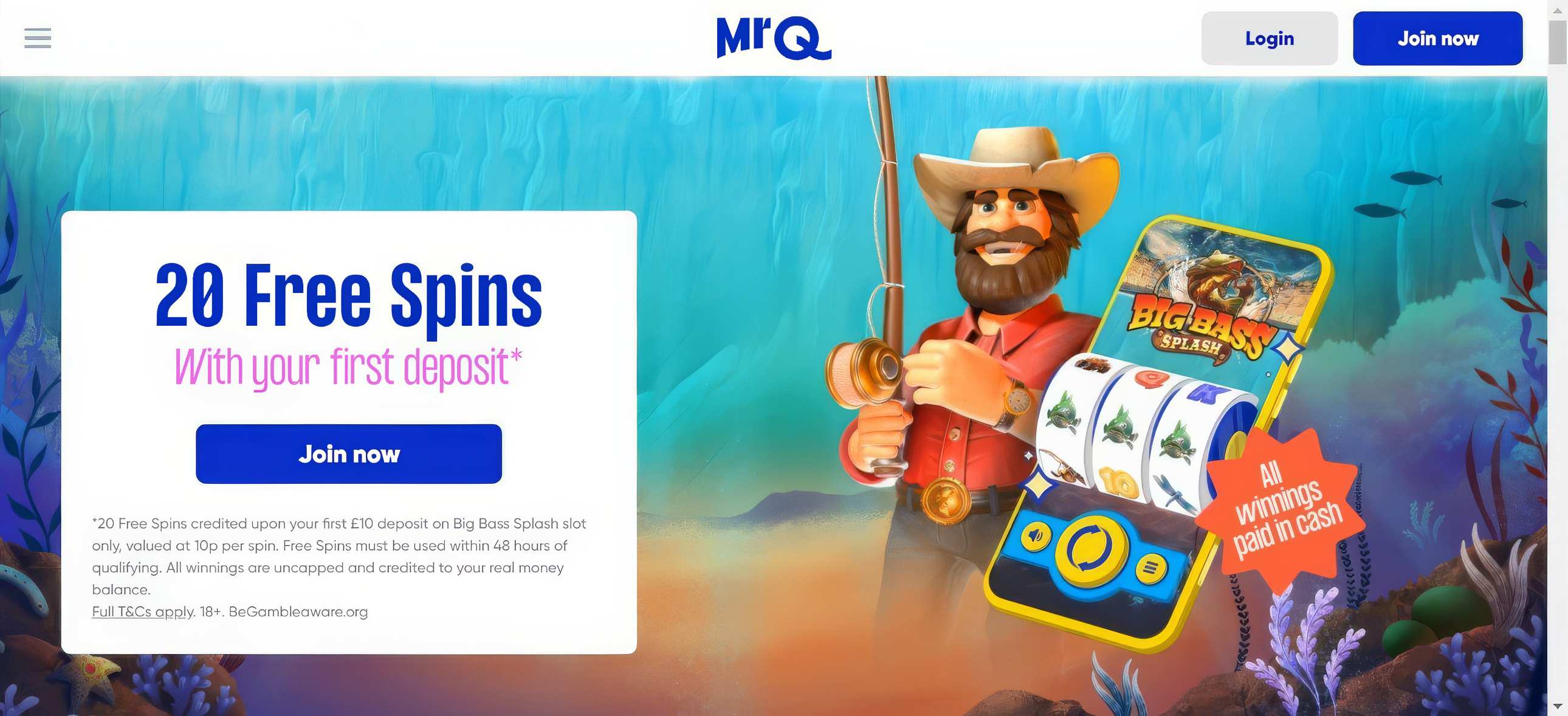 MrQ Casino desktop screenshot 1