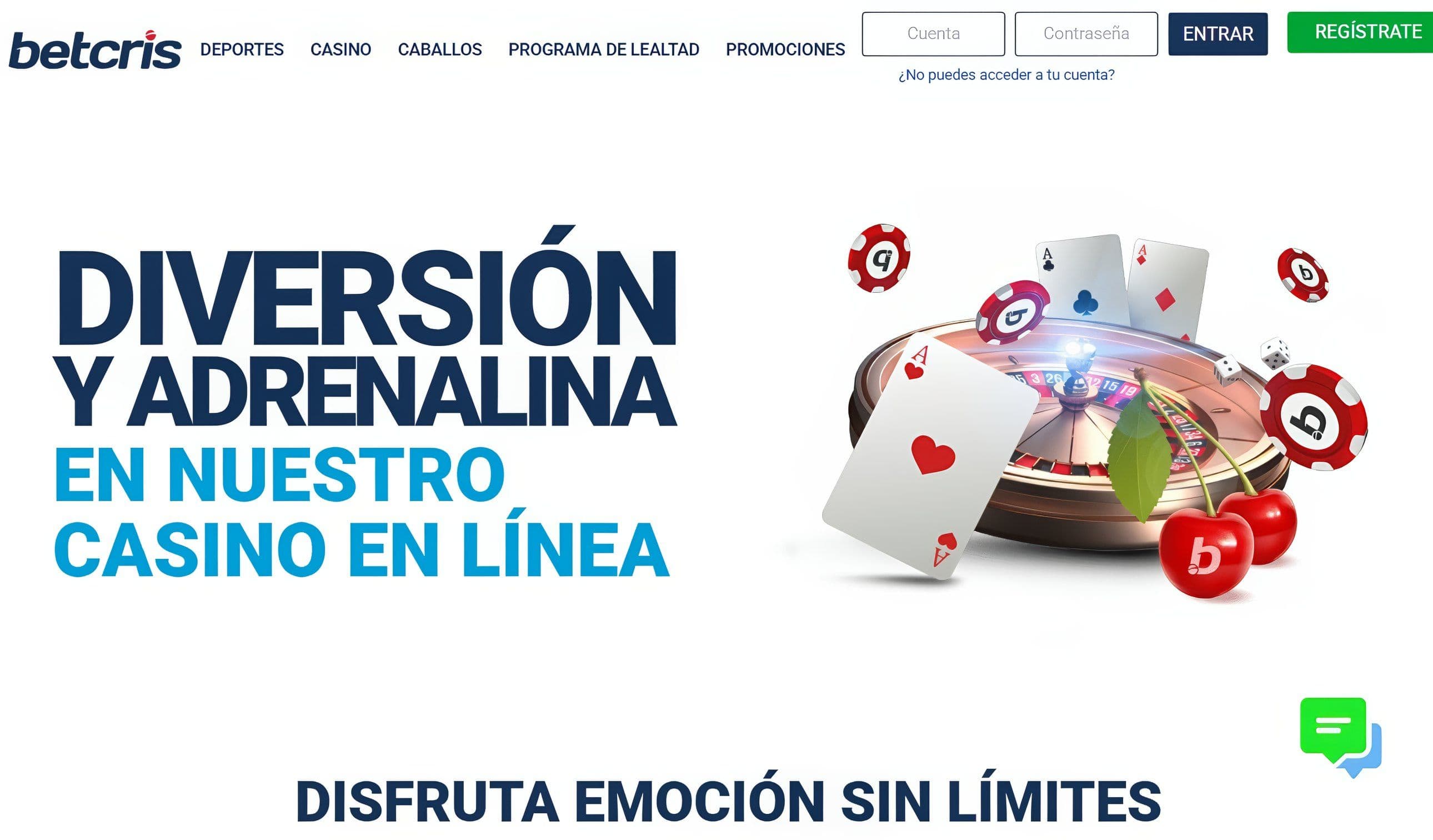 Página de inicio de Betcris