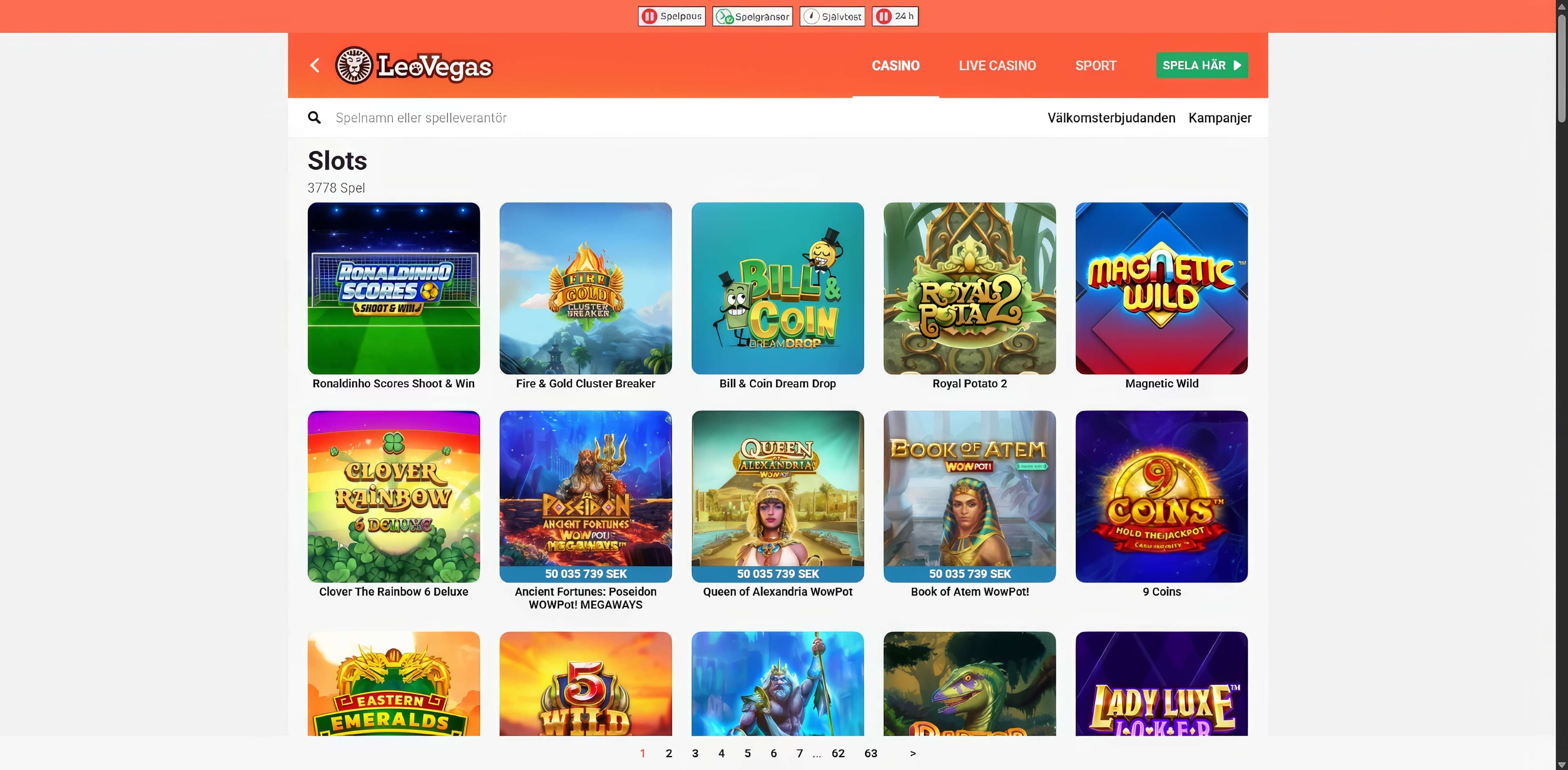 leovegas slots