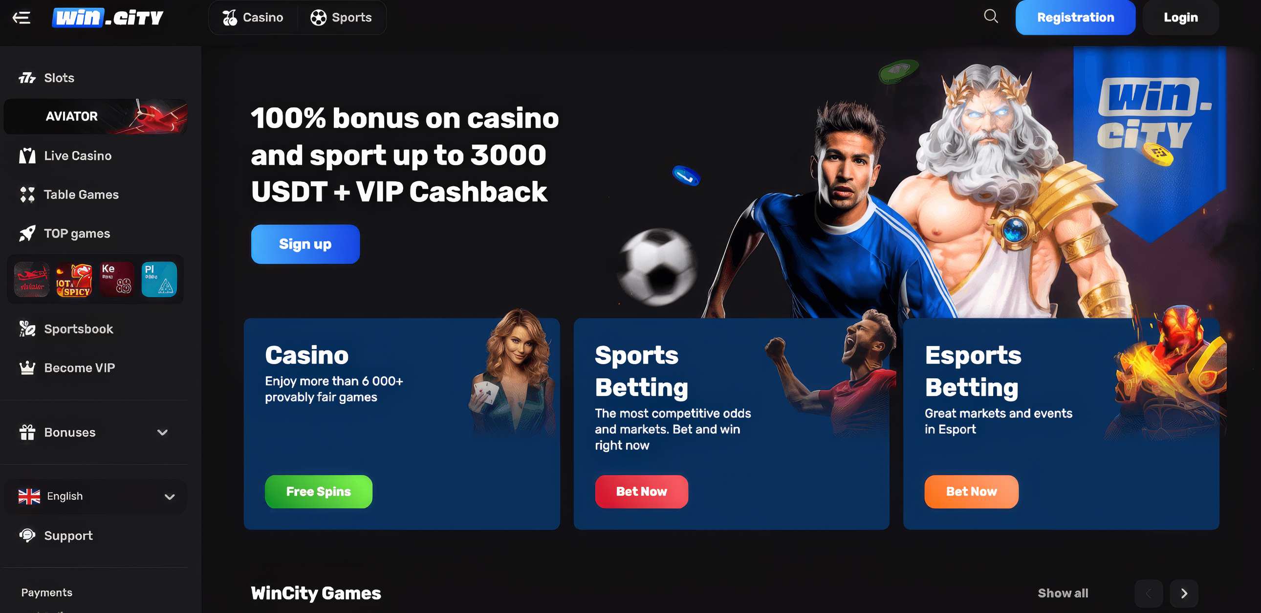 WinCity Casino Home
