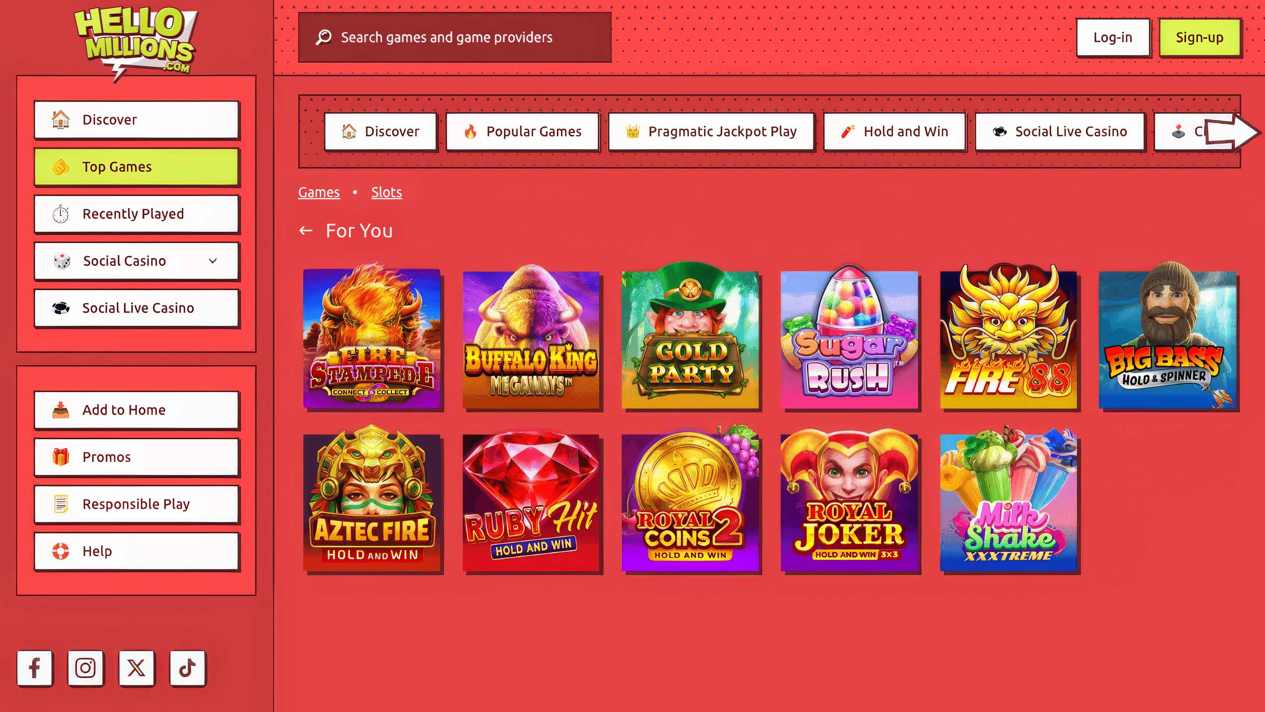 Hello Millions Casino Slots