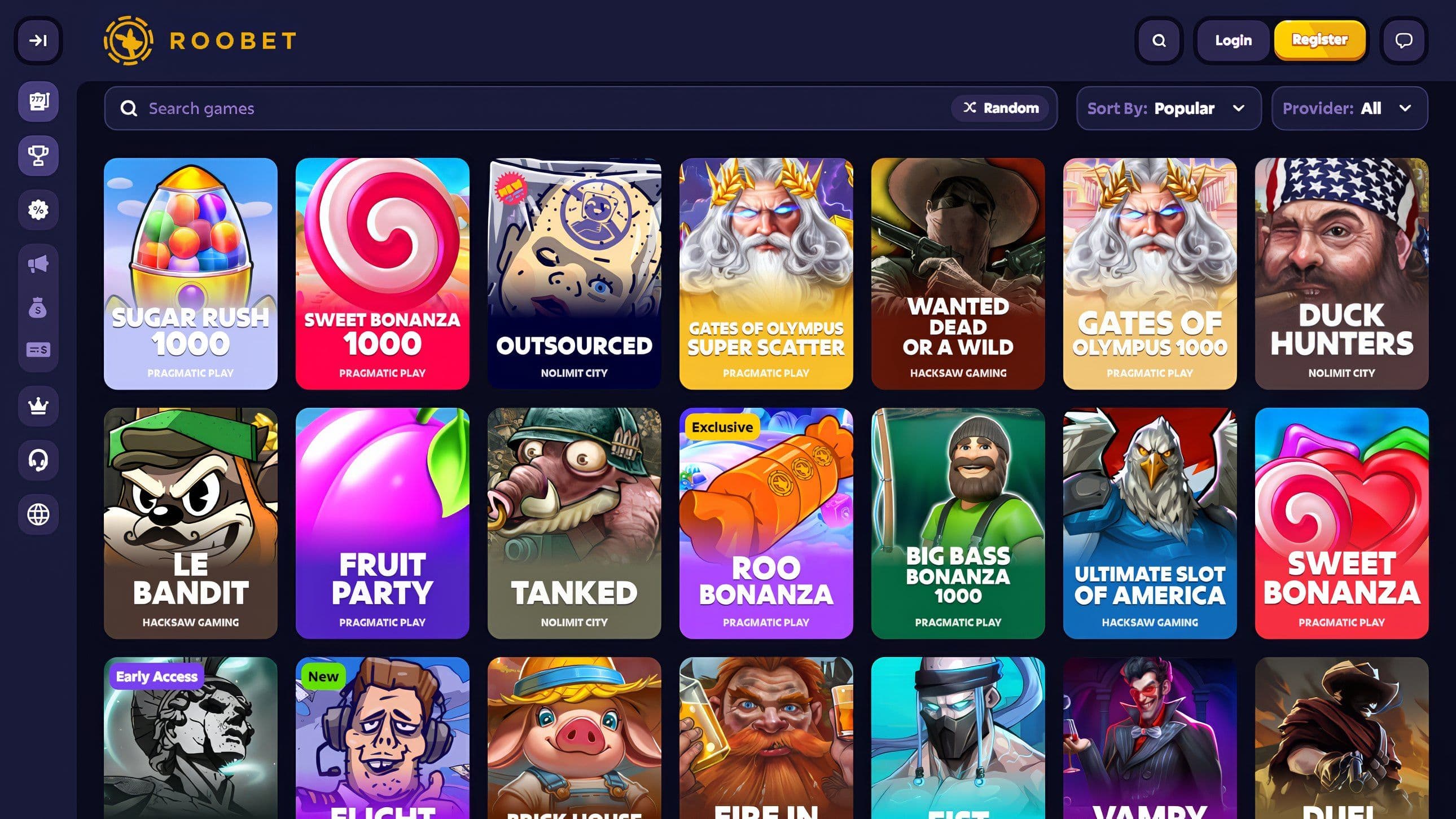 Roobet Casino Slots Desktop