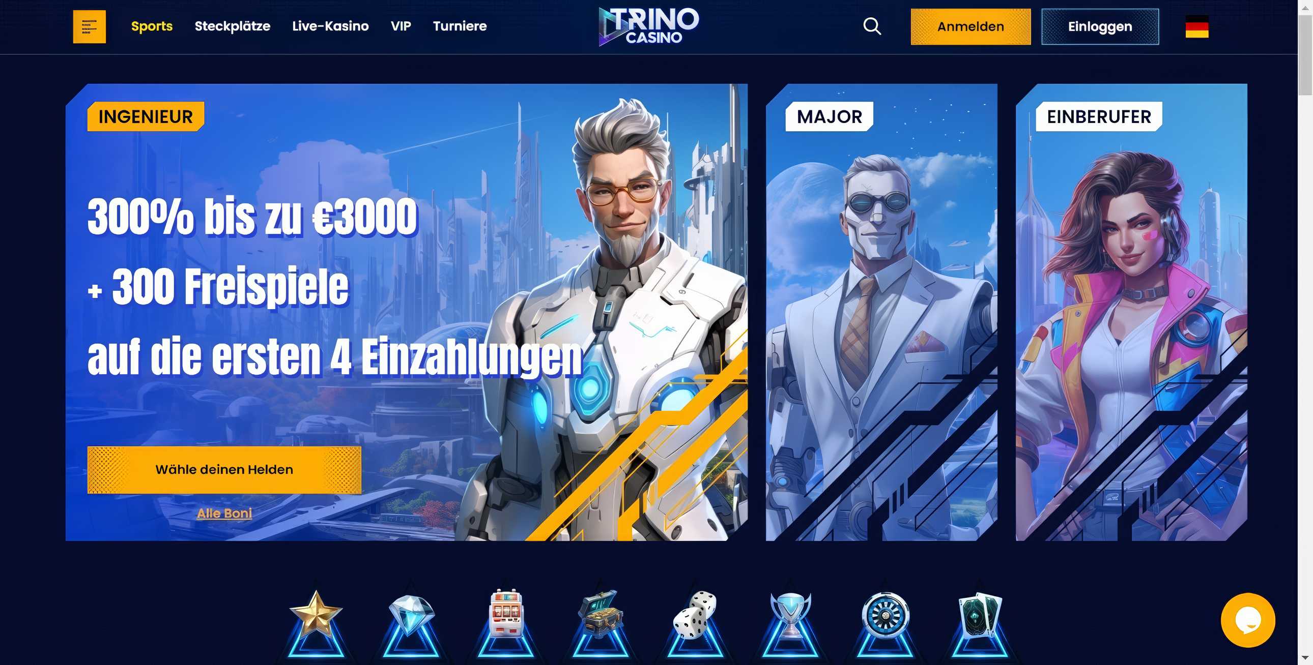 Trino Casino desktop screenshot 1