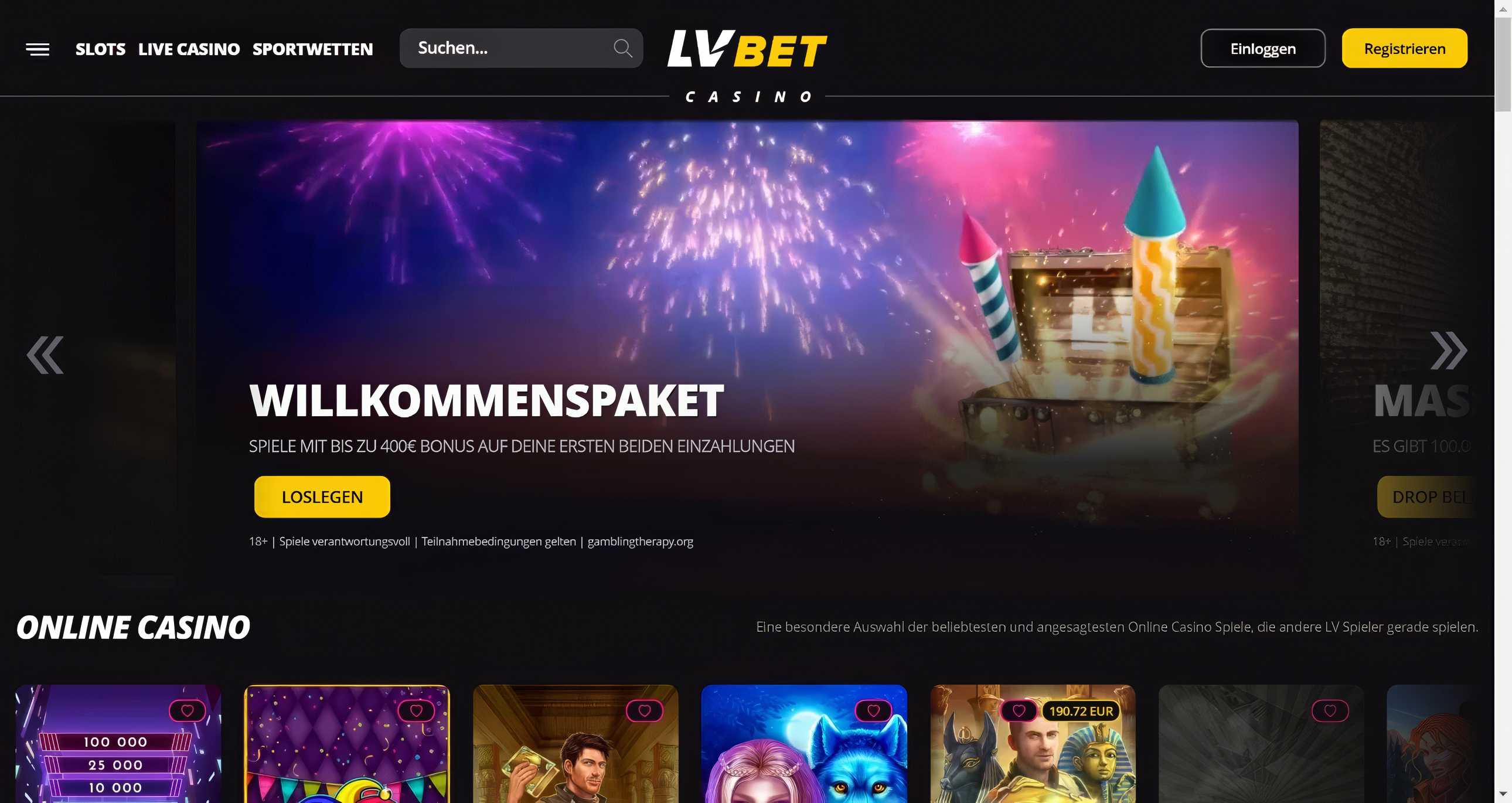 LVBet Casino Home
