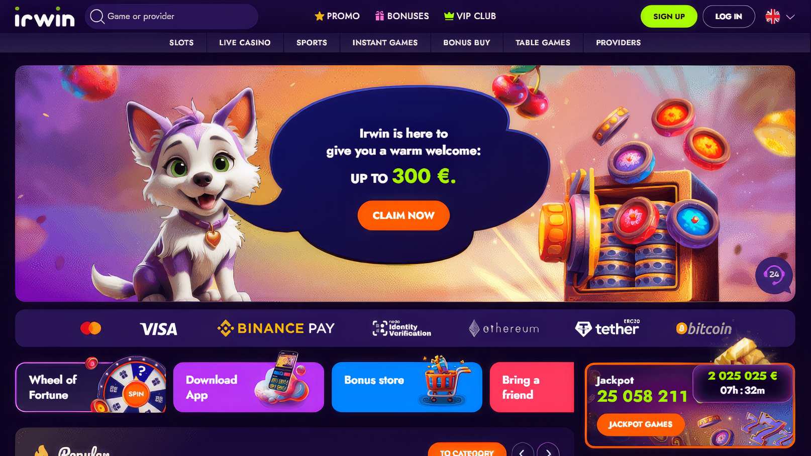 Irwin Casino Desktop