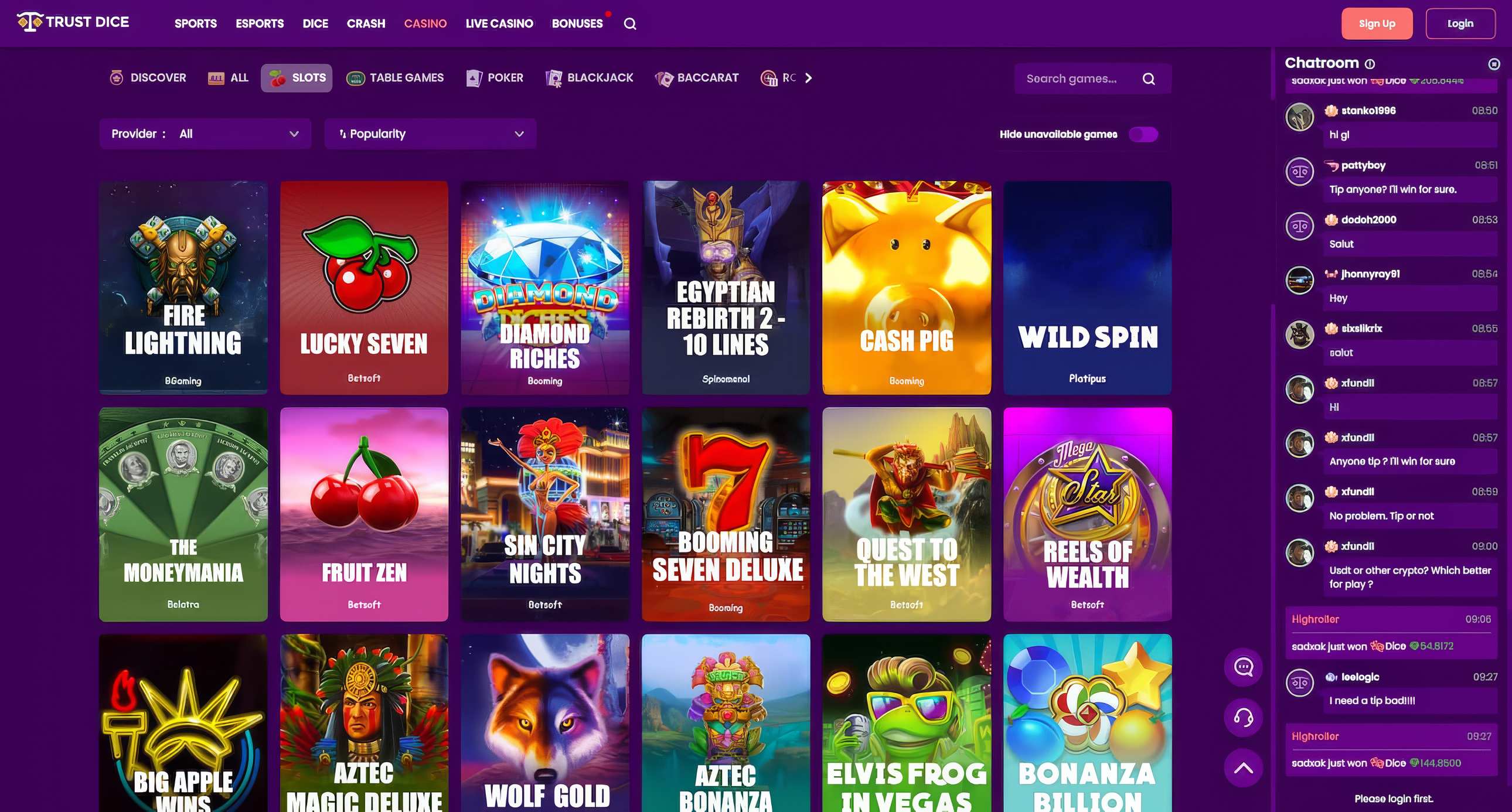 TrustDice Casino Slots