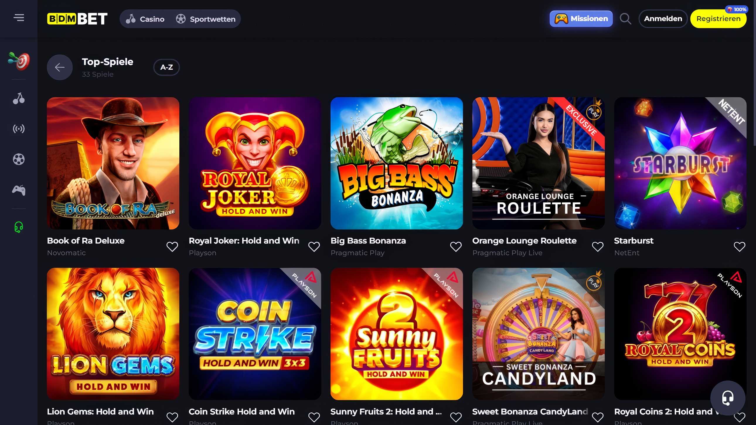 bdmbet casino slots übersicht