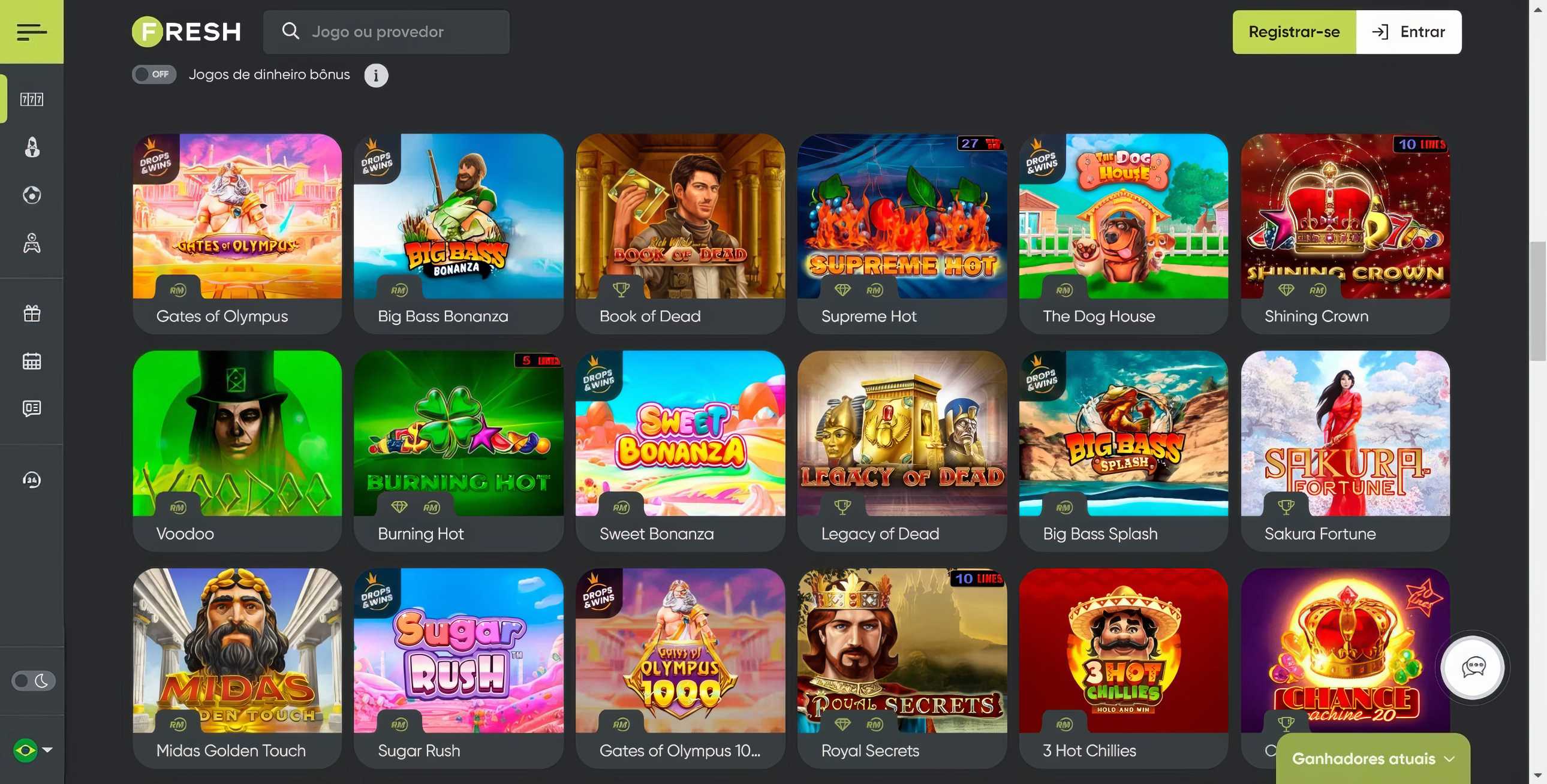 Fresh Casino desktop slots