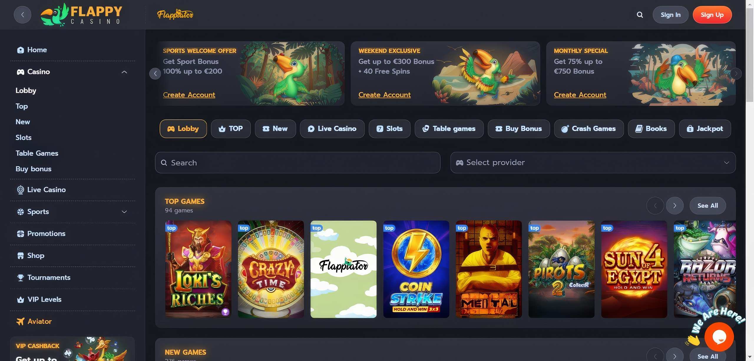 Flappy Casino Home