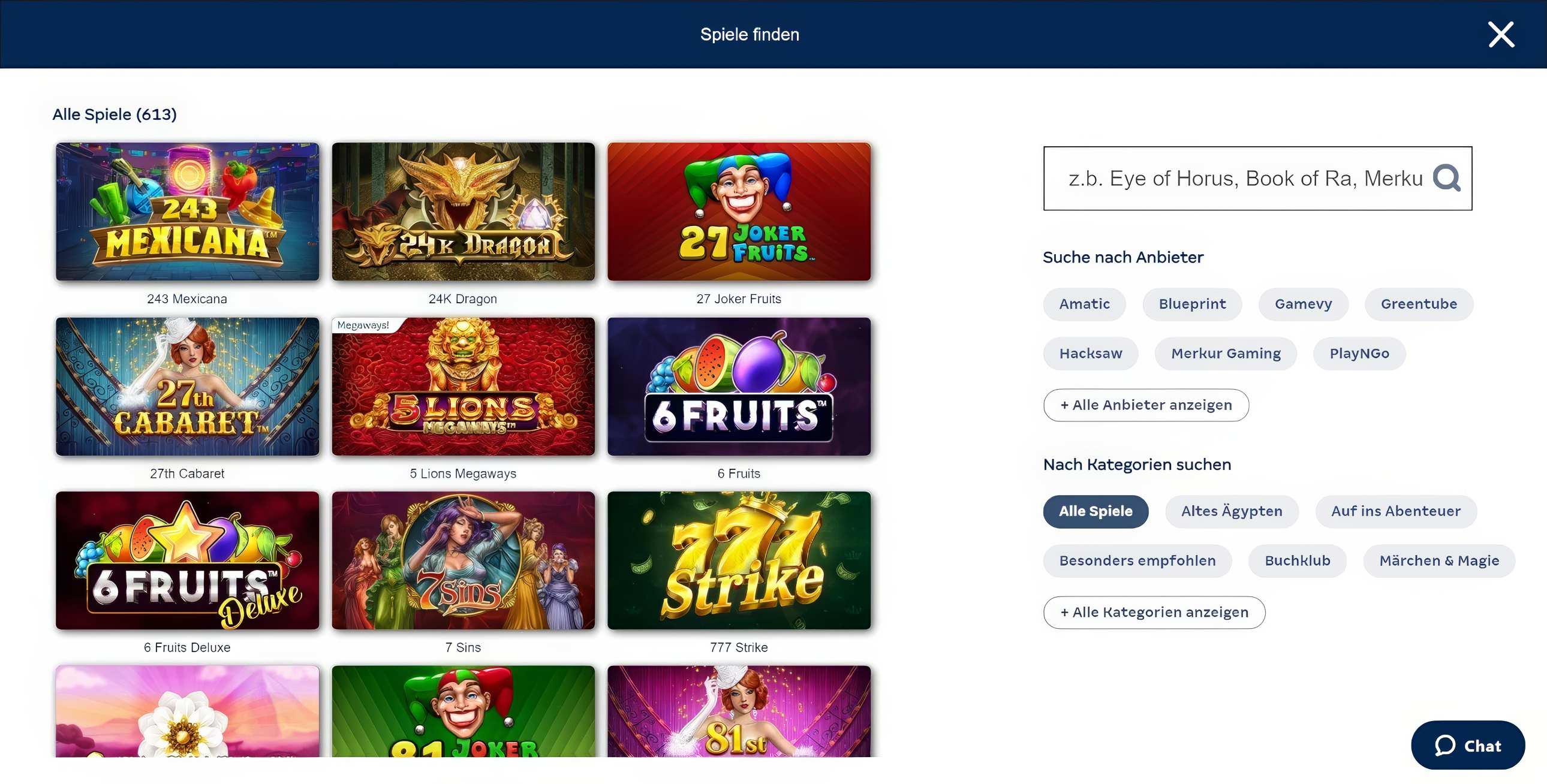 Merkur Slots Spiele Desktop