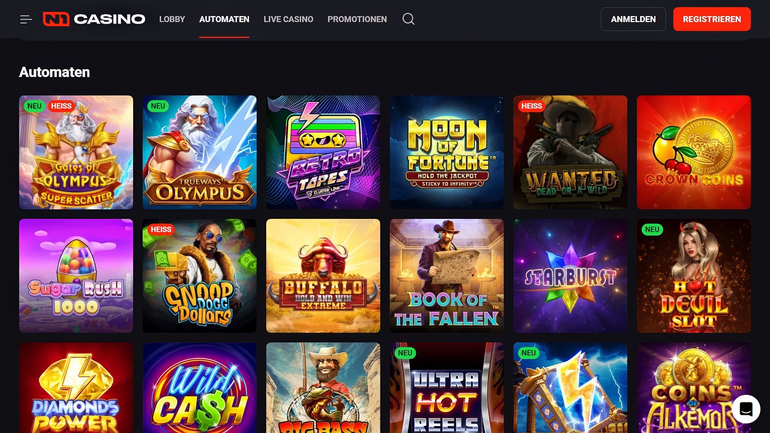 N1 Casino Slots Desktop