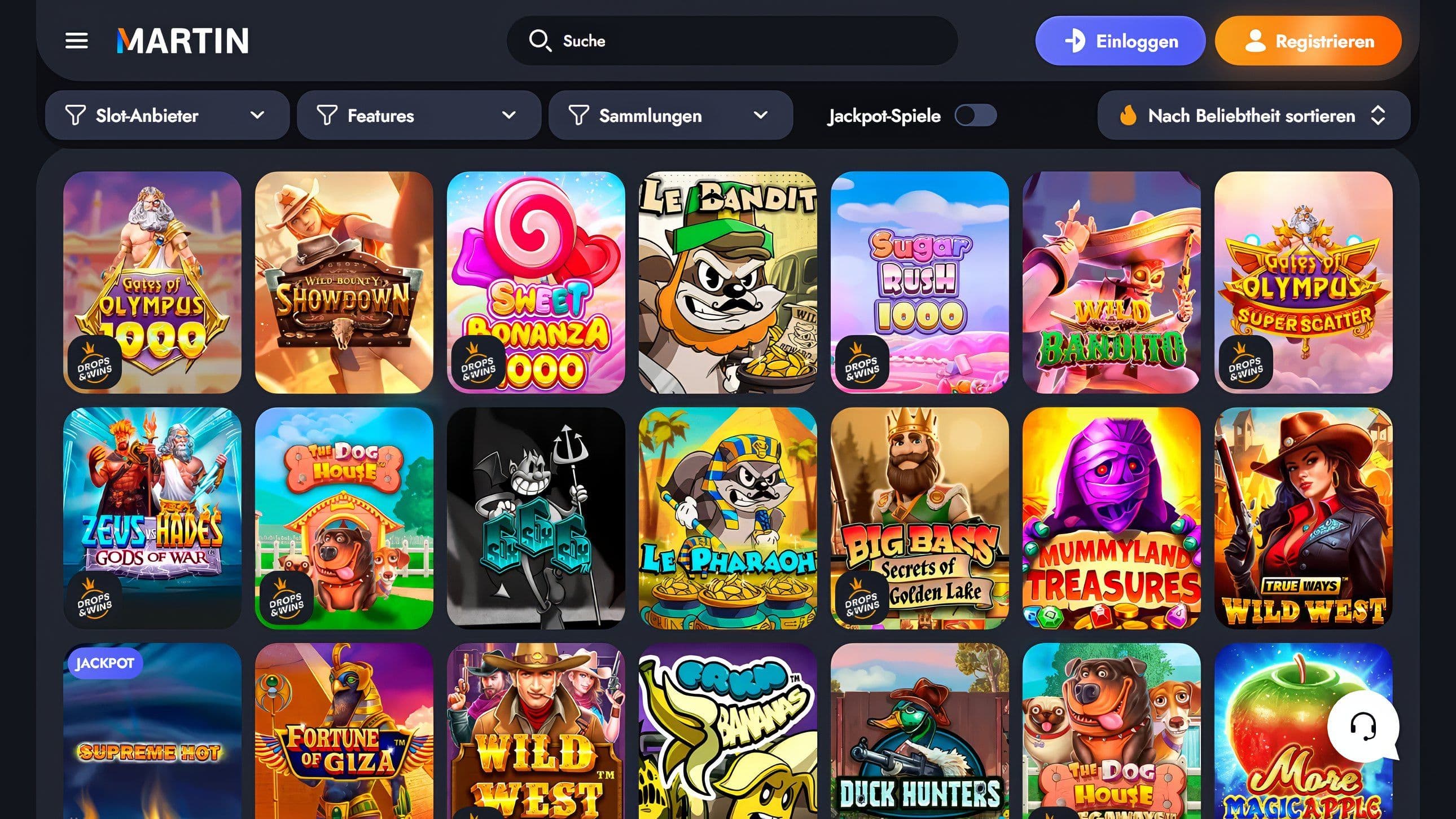 Martin Casino Slots Desktop