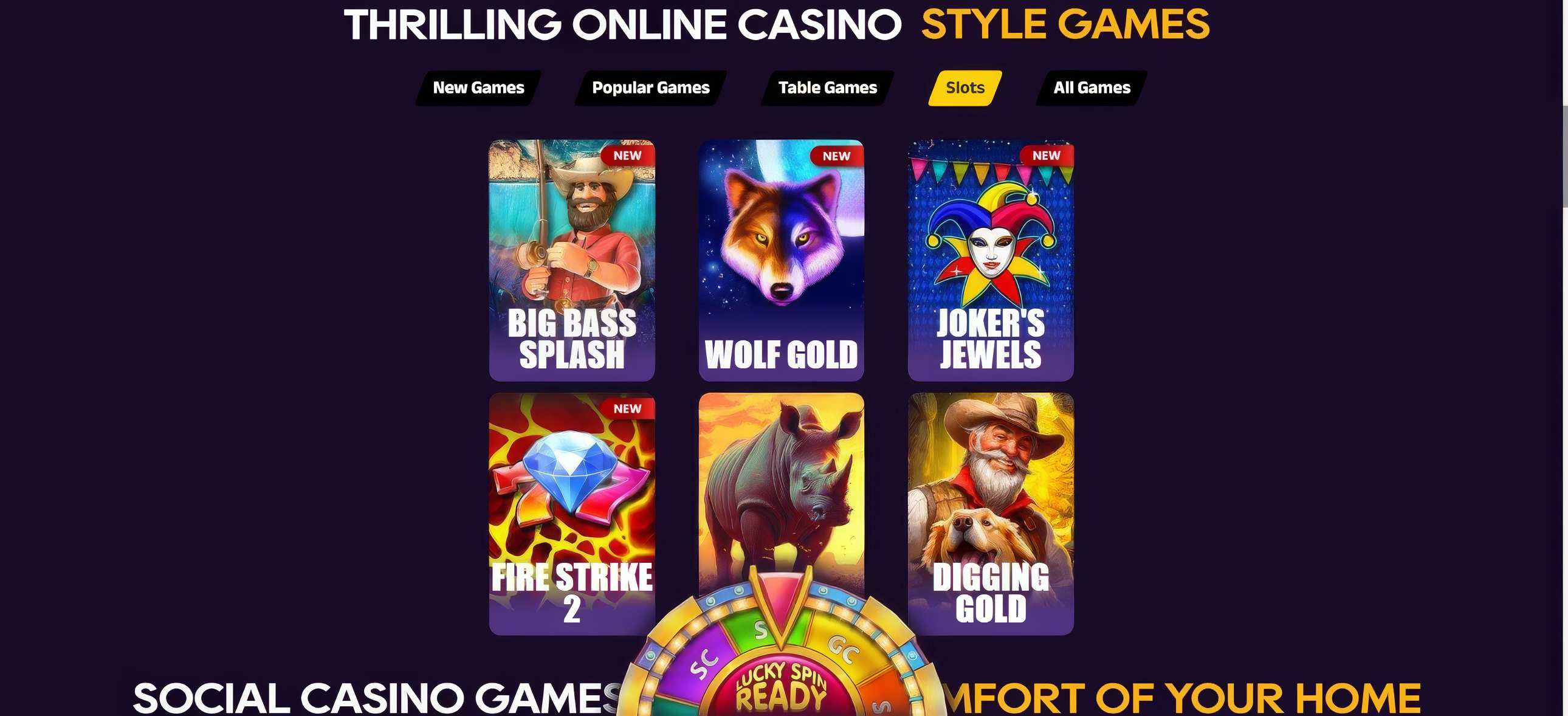 SweepSlots Games