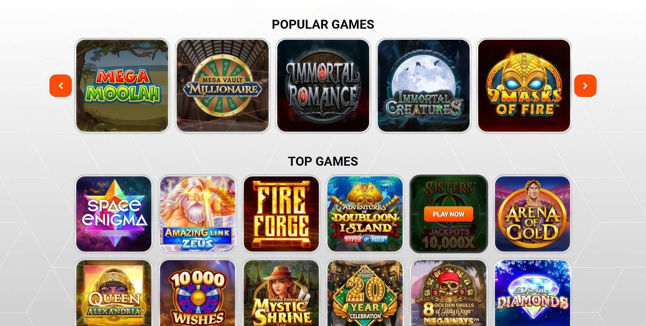 Zodiac Casino Games Desktop