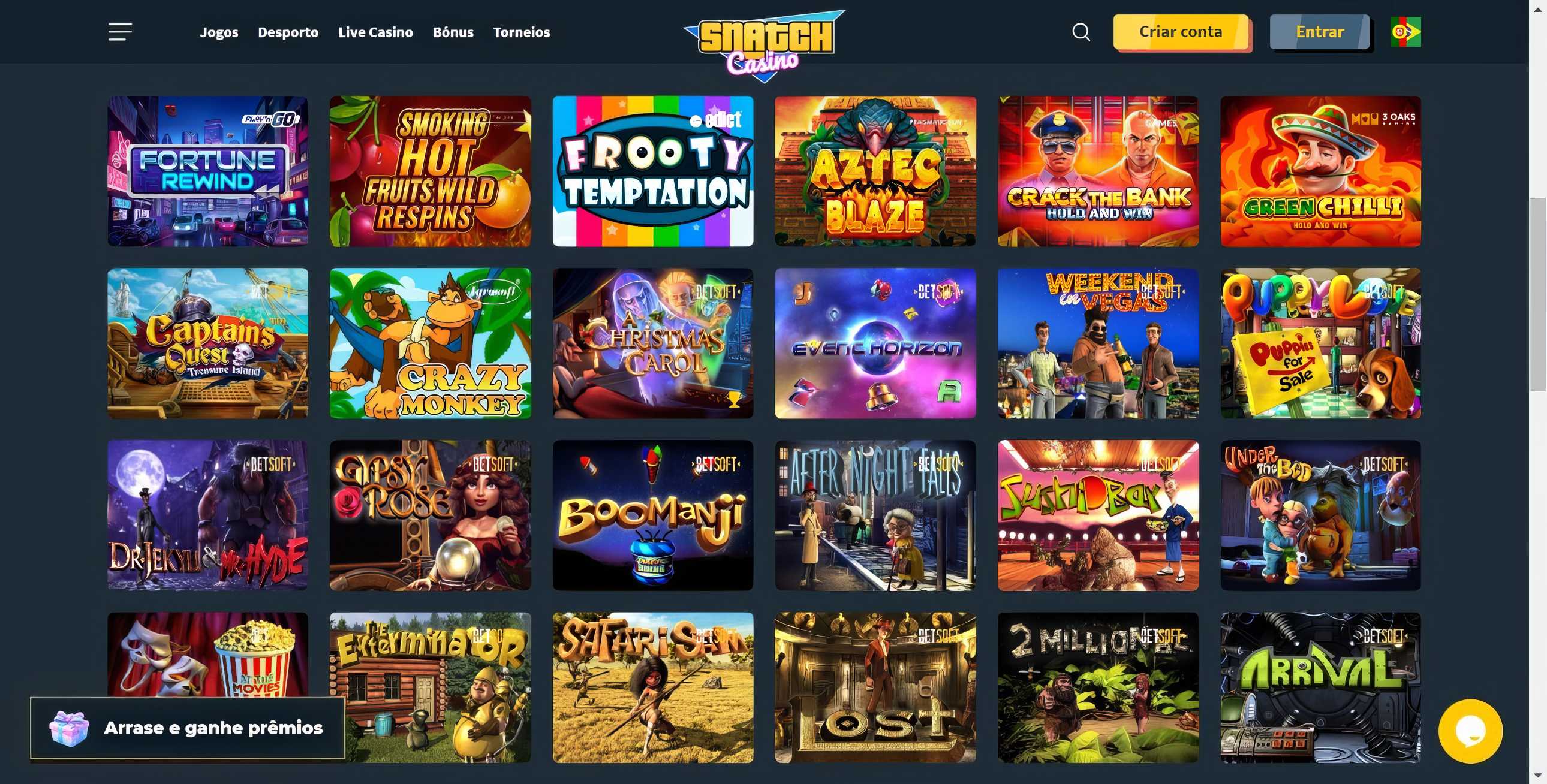 Snatch Casino desktop slots