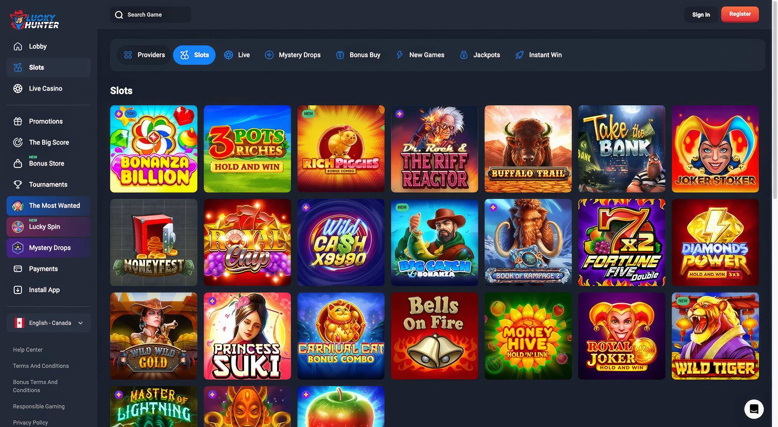 Lucky Hunter Casino Slots