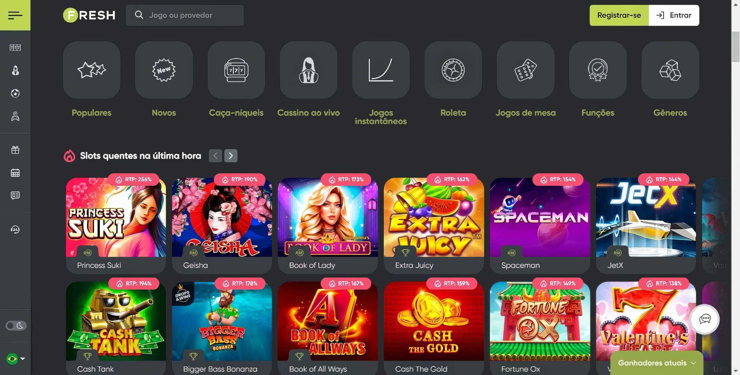 Fresh Casino desktop home