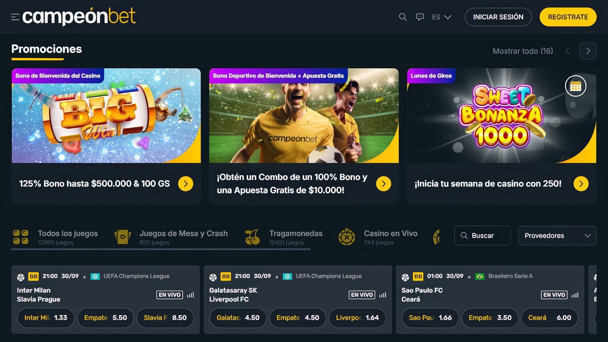 Página de inicio de Campeonbet