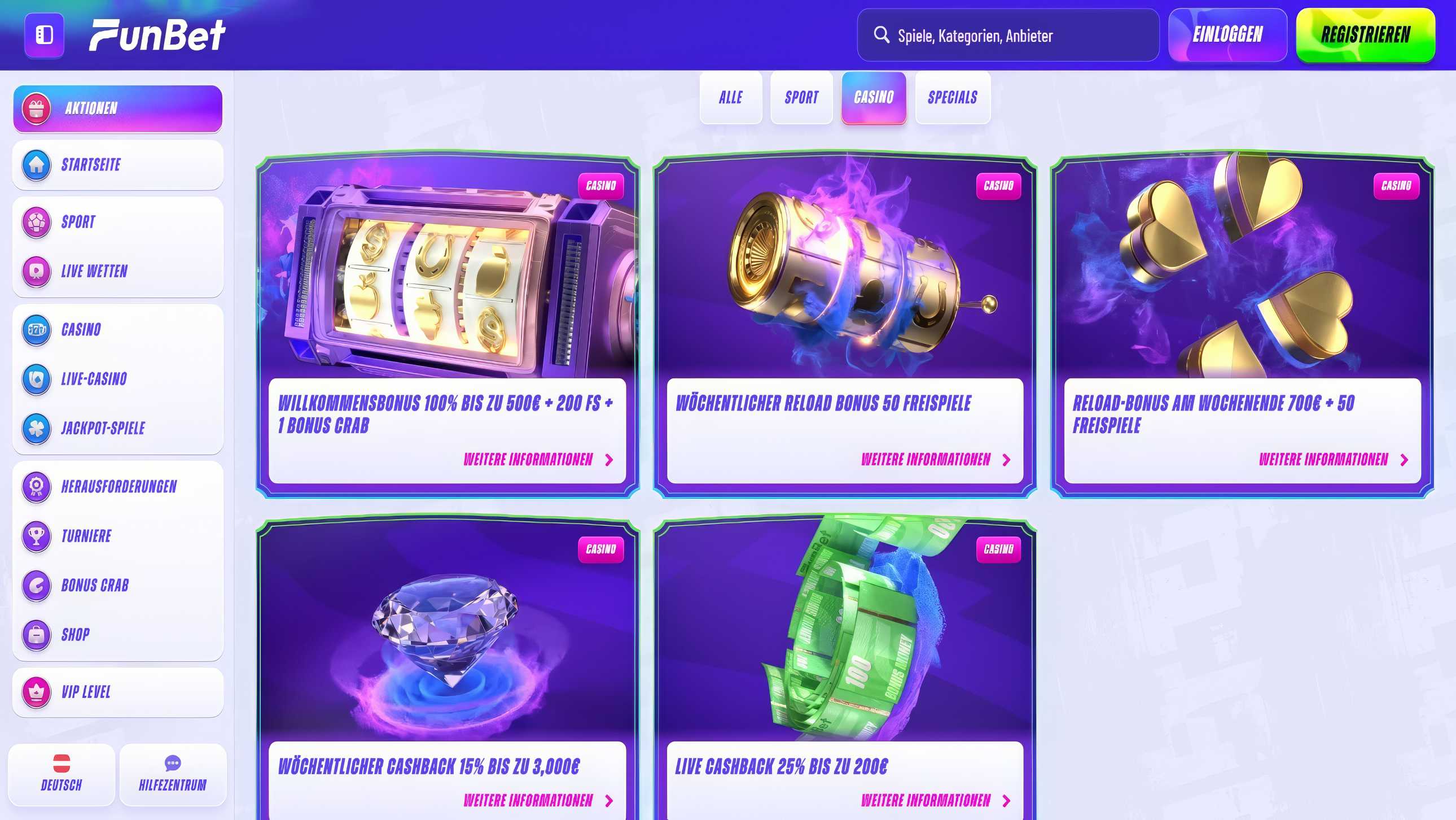 Funbet desktop screenshot 1