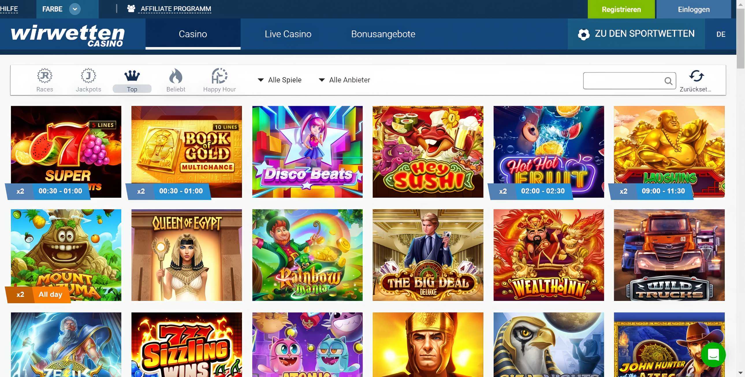 WirWetten desktop screenshot 2