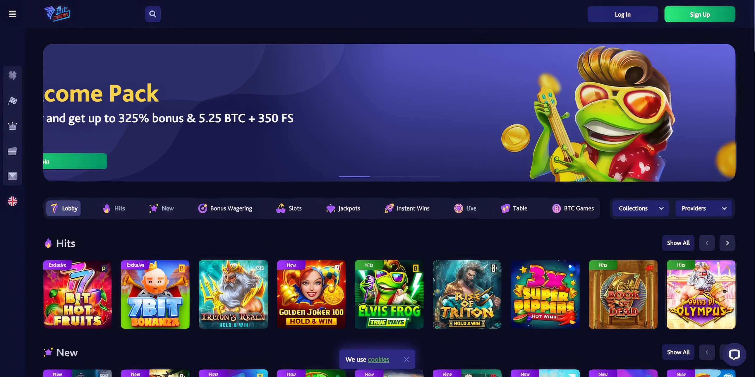 7Bit Casino desktop screenshot 1
