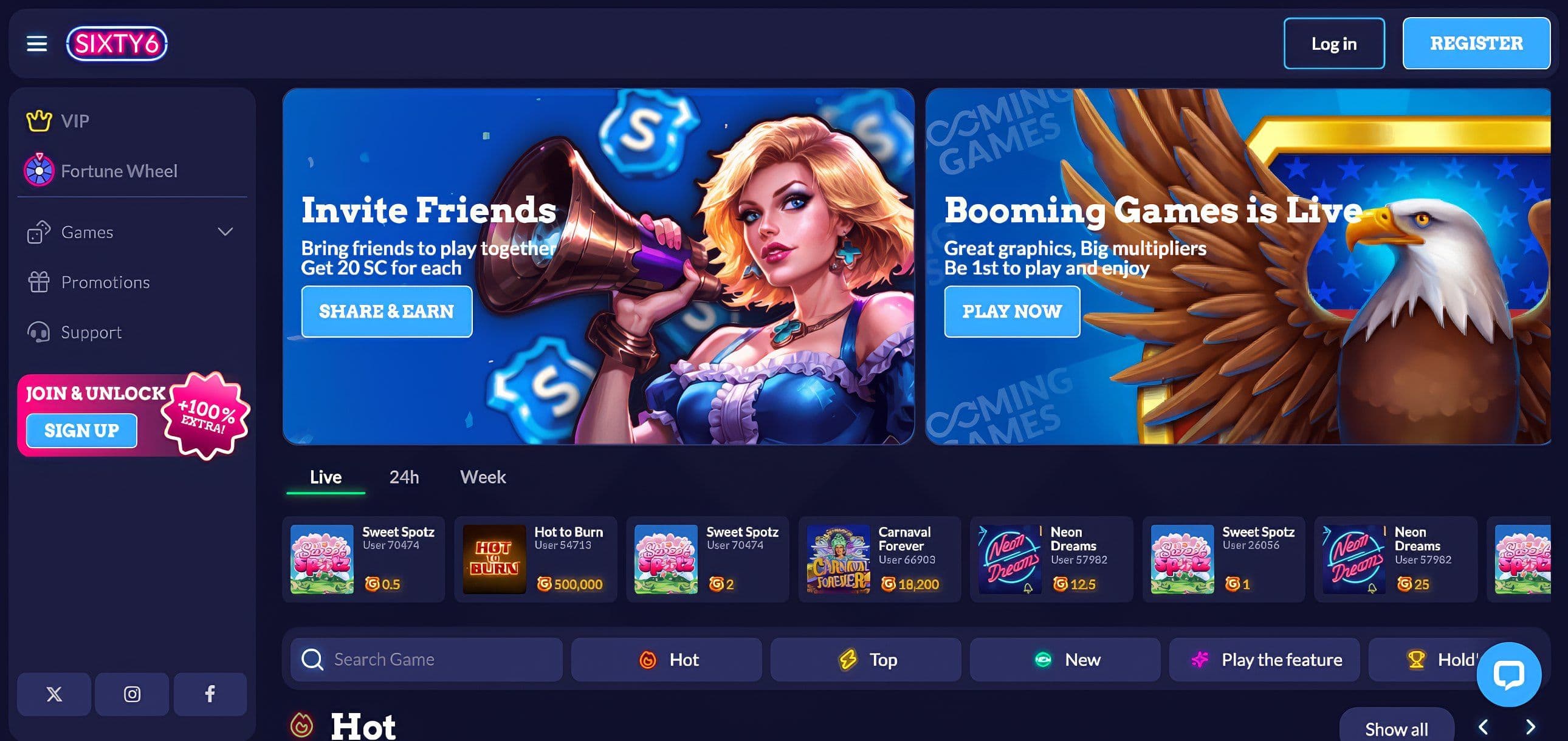 Sixty6 Casino Home