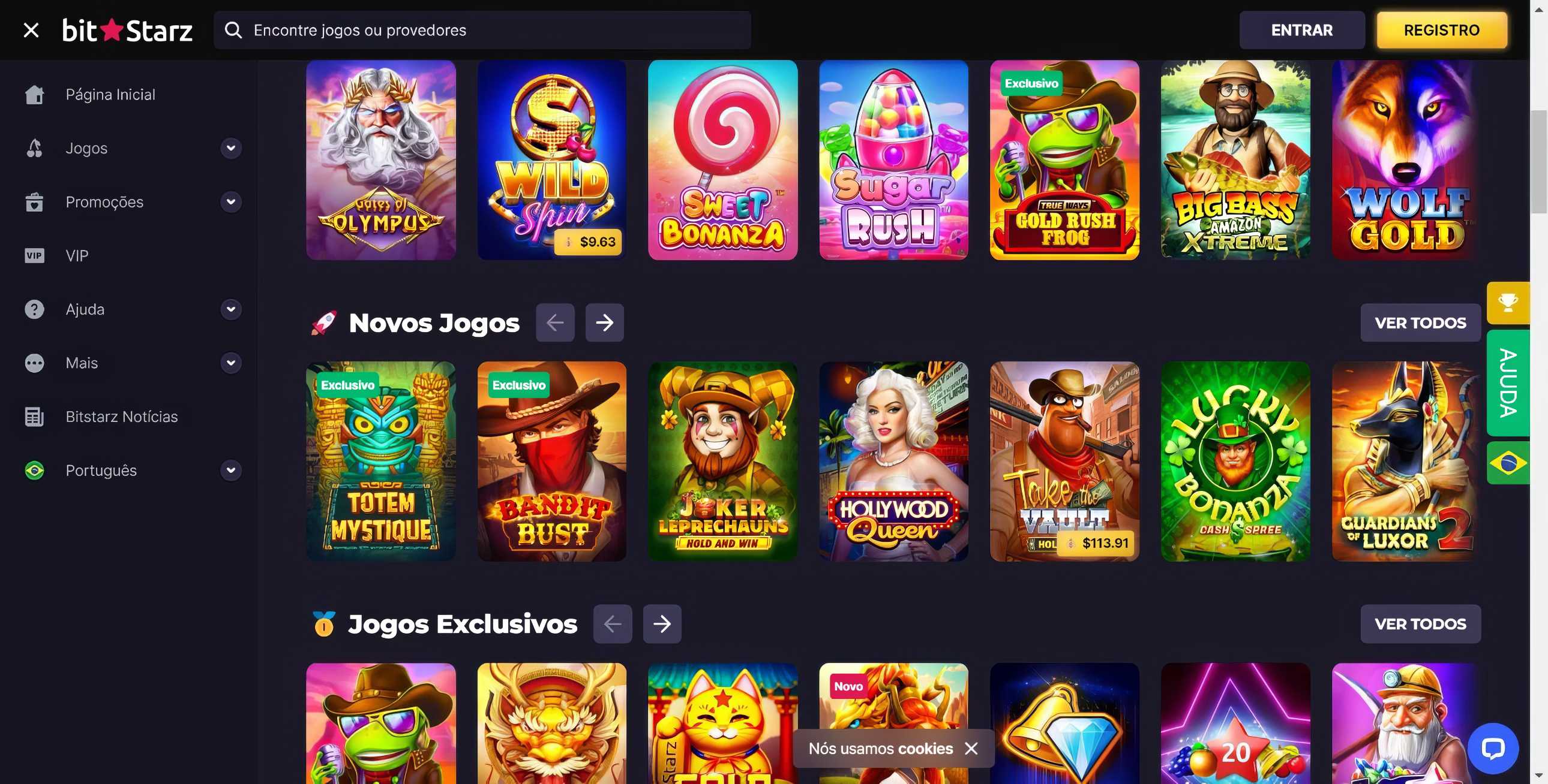 BitStarz desktop home