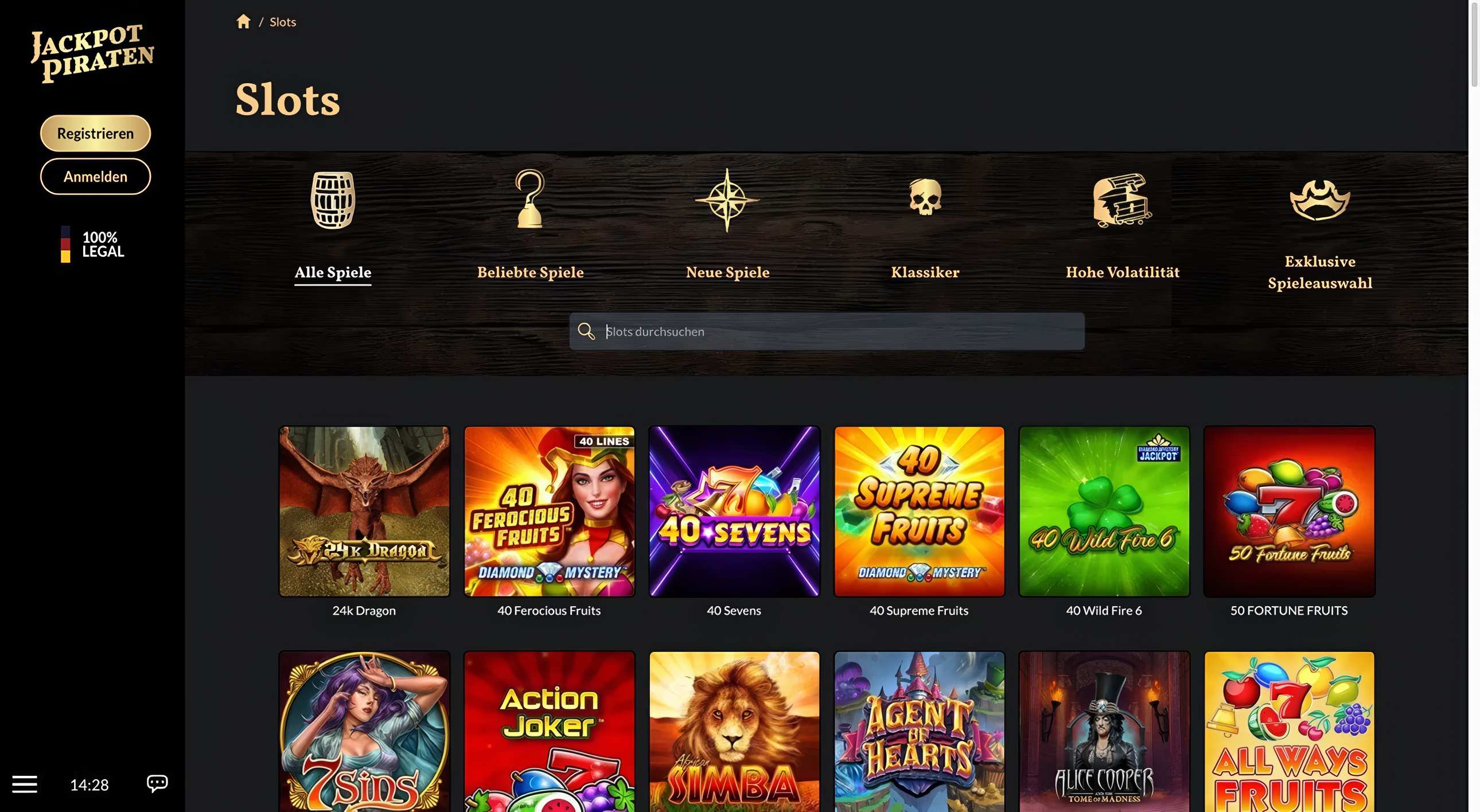 JackpotPiraten Slots Desktop