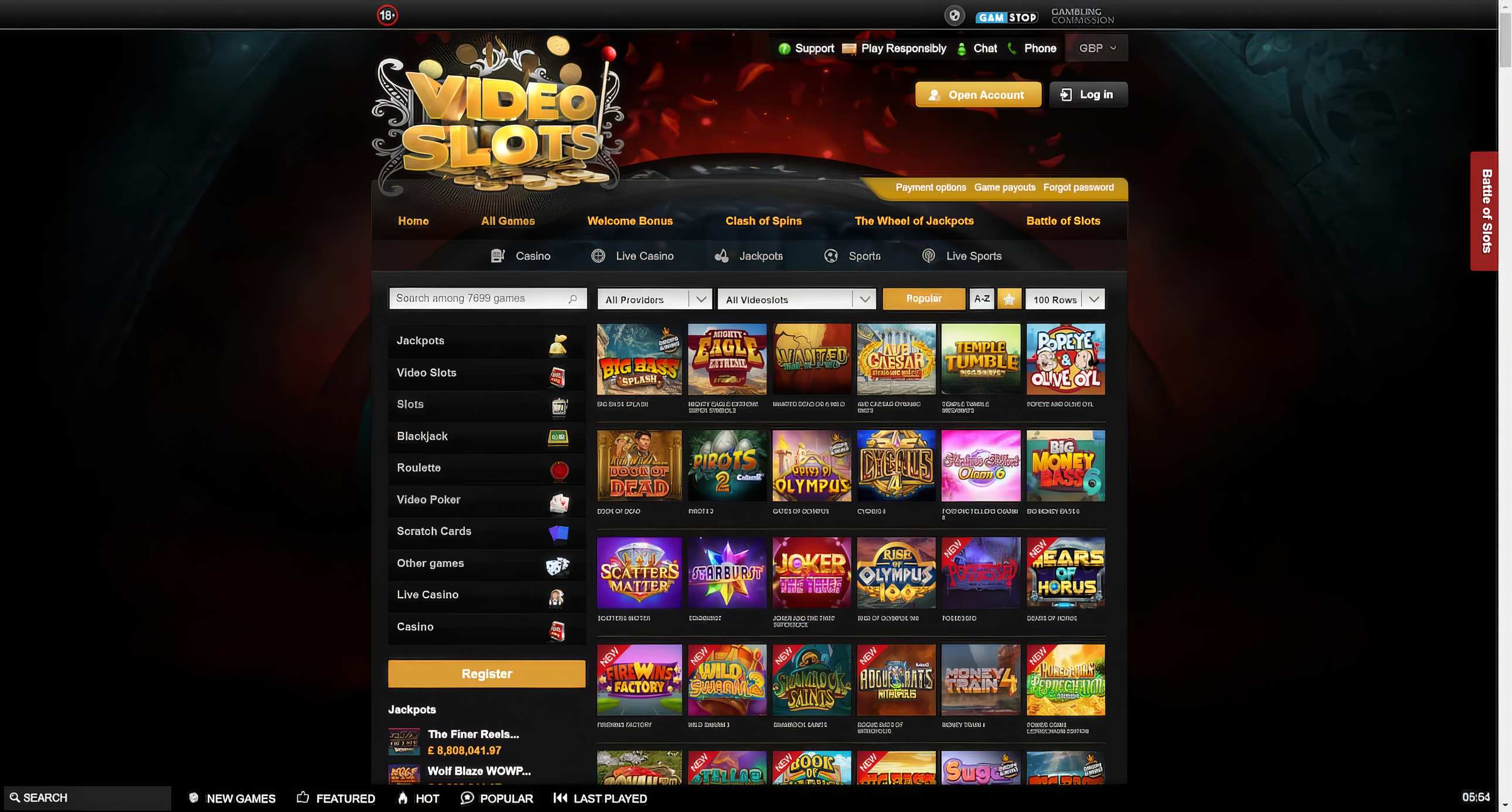 Videoslots Casino Slots