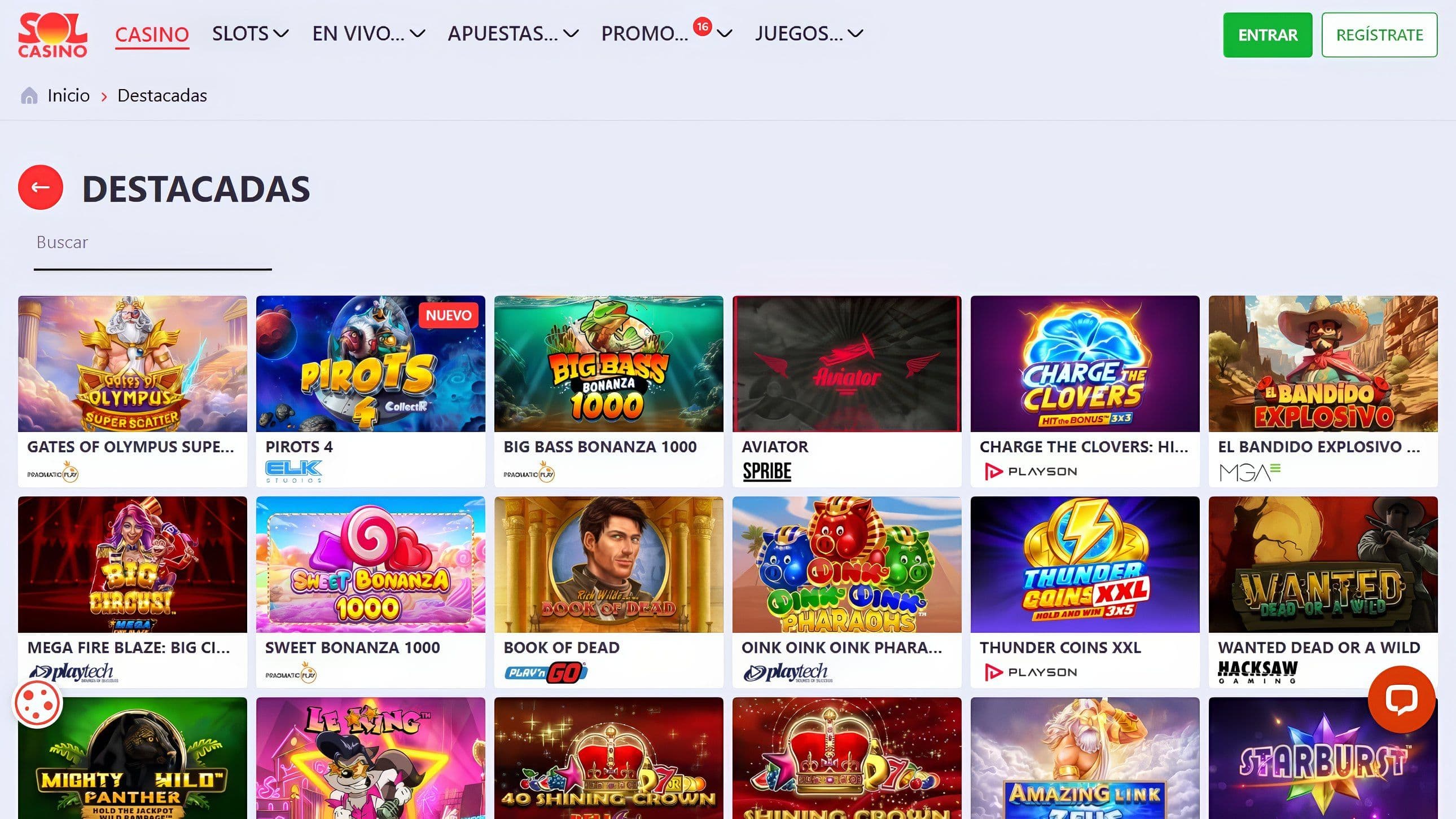 Tragaperras en SolCasino.es