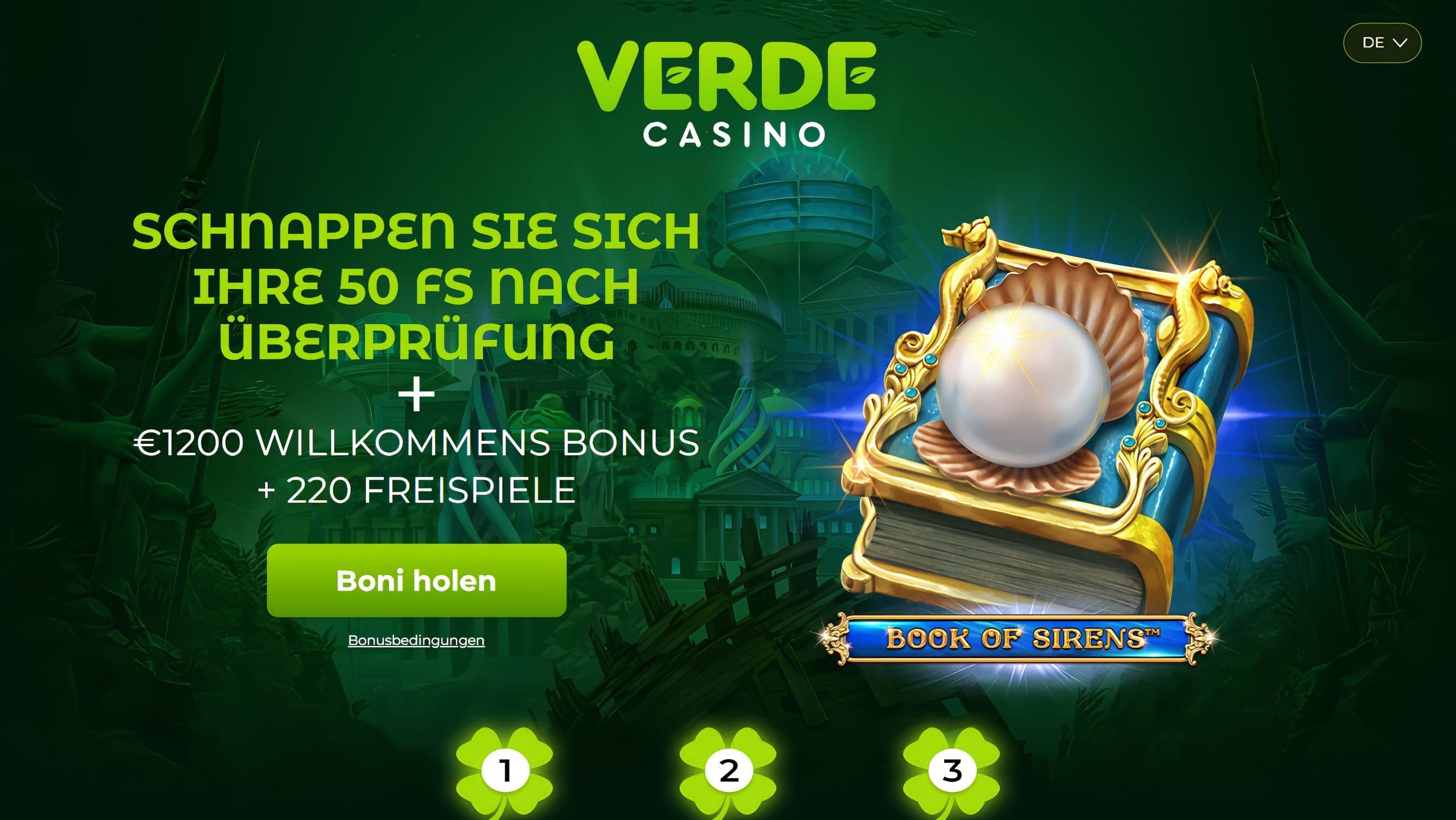 Verde Casino 50 Freispiele ohne Einzahlung Desktop